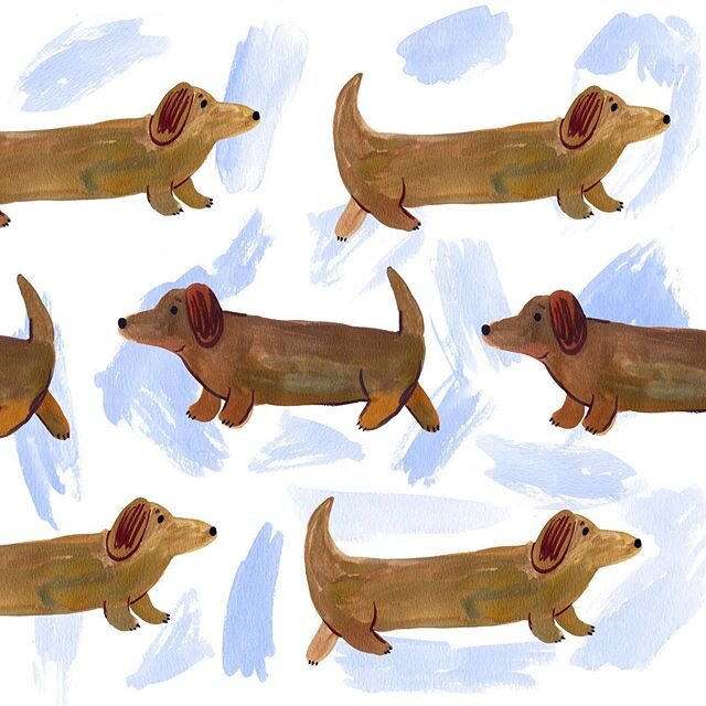 A sausage dog pattern for fun! #dachshund #dachshundillustration