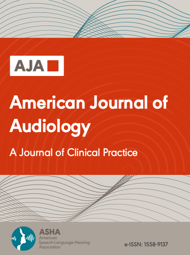 Cover of the American Journal of Audiology: A Journal of Clinical Practice