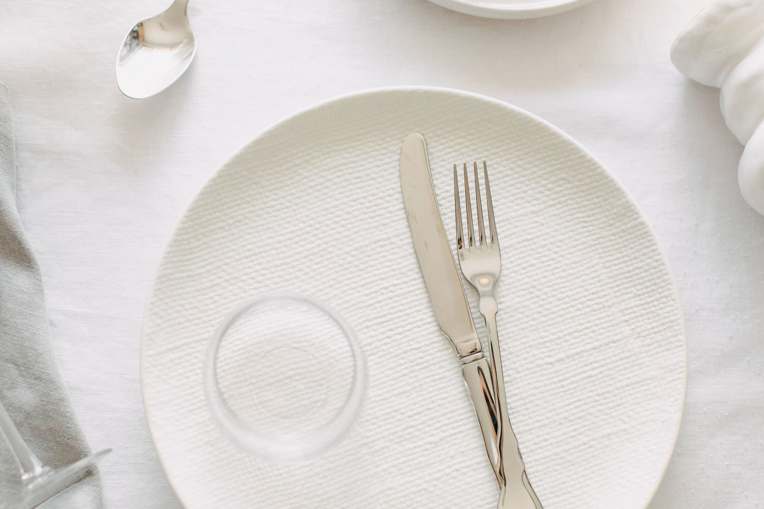 Side Serve Tableware Hire Perth En Blanc Curated Set