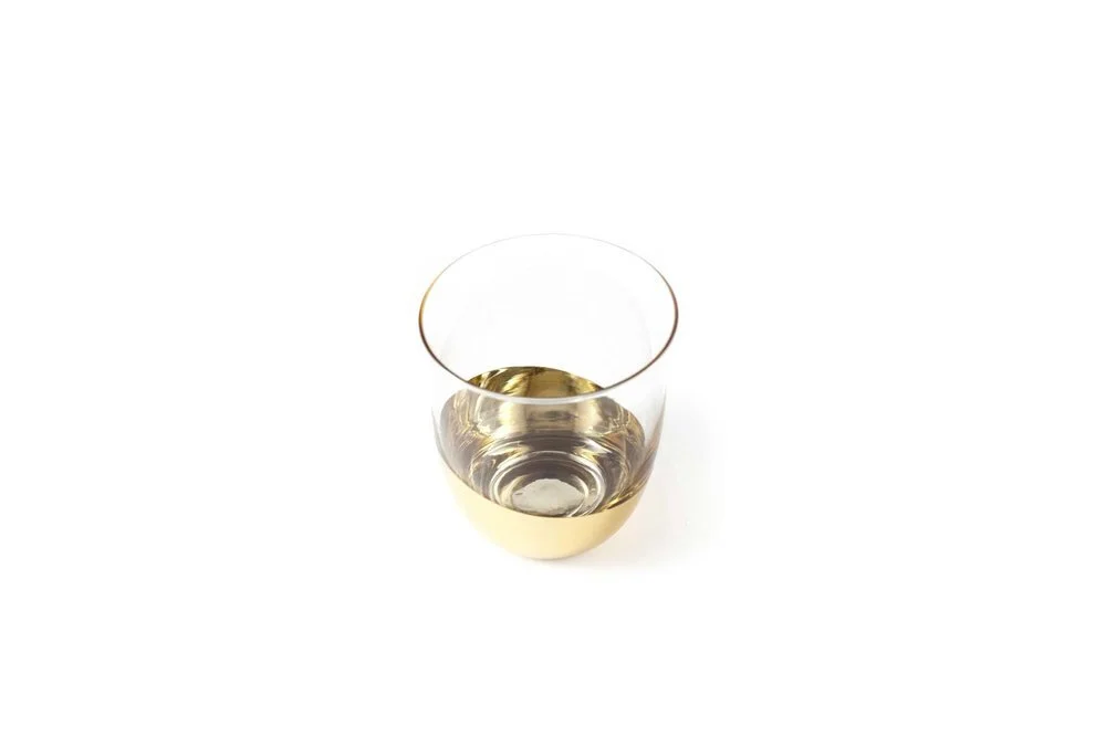 Side Serve Tableware Hire Perth Glassware Gold Dipped Tumbler