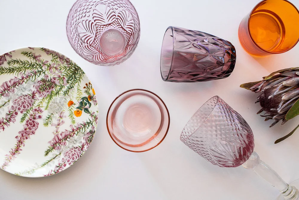 Side Serve Tableware Hire Perth Glassware Blush Pink Tumbler