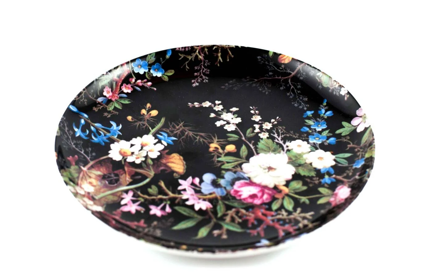 Side Serve Tableware Hire Perth Plates, Bowls, Chargers Midnight Blossom Entrée Plate