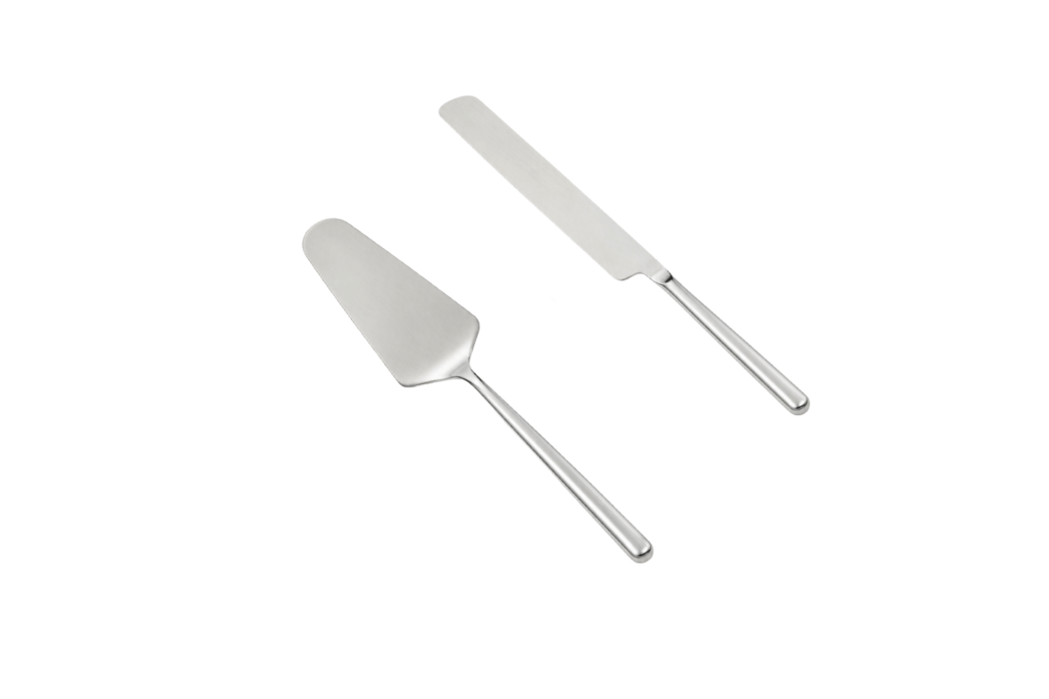 Silver Cake Knife & Server Set
