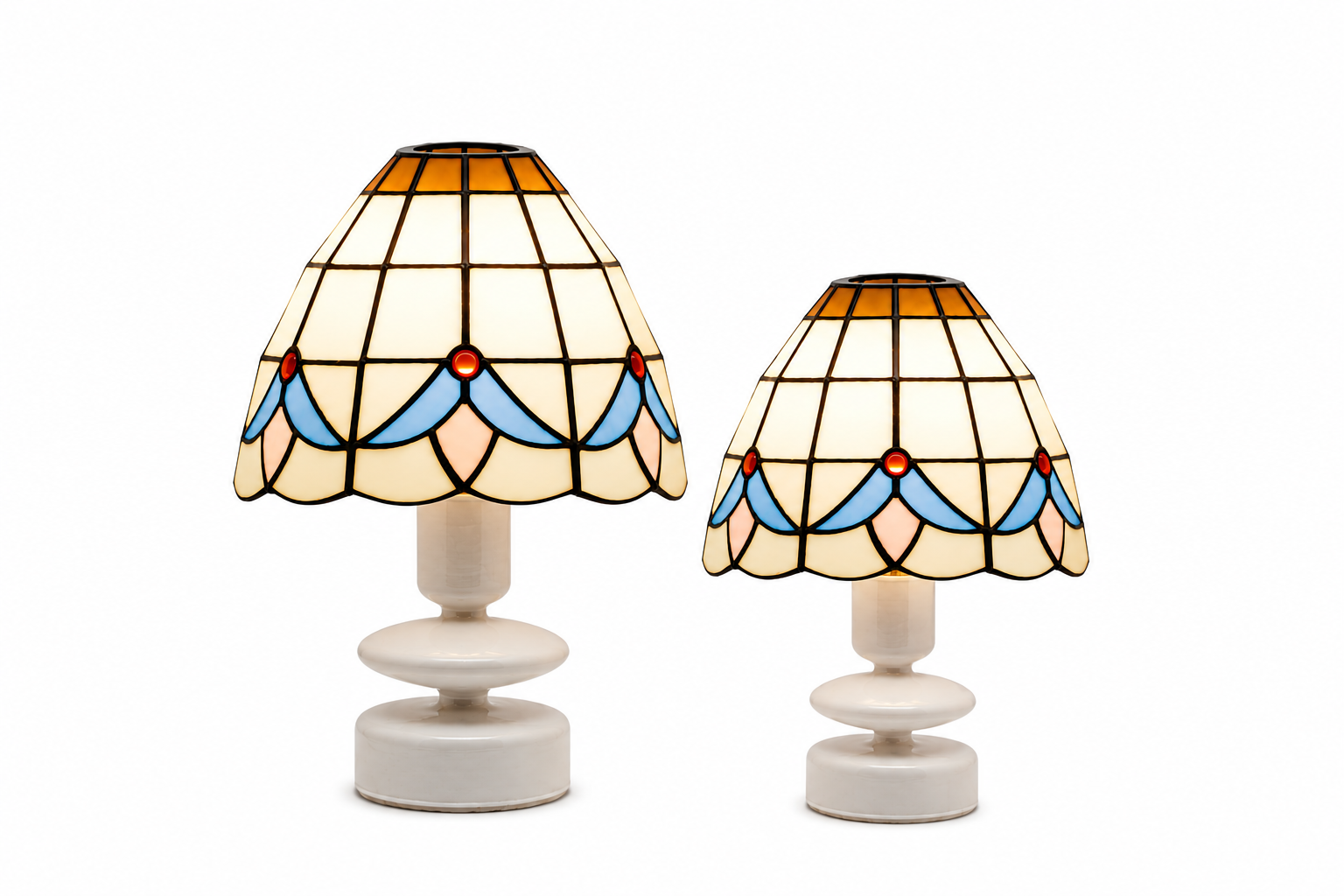 bluebell stained glass lamp shade on white lamp.png