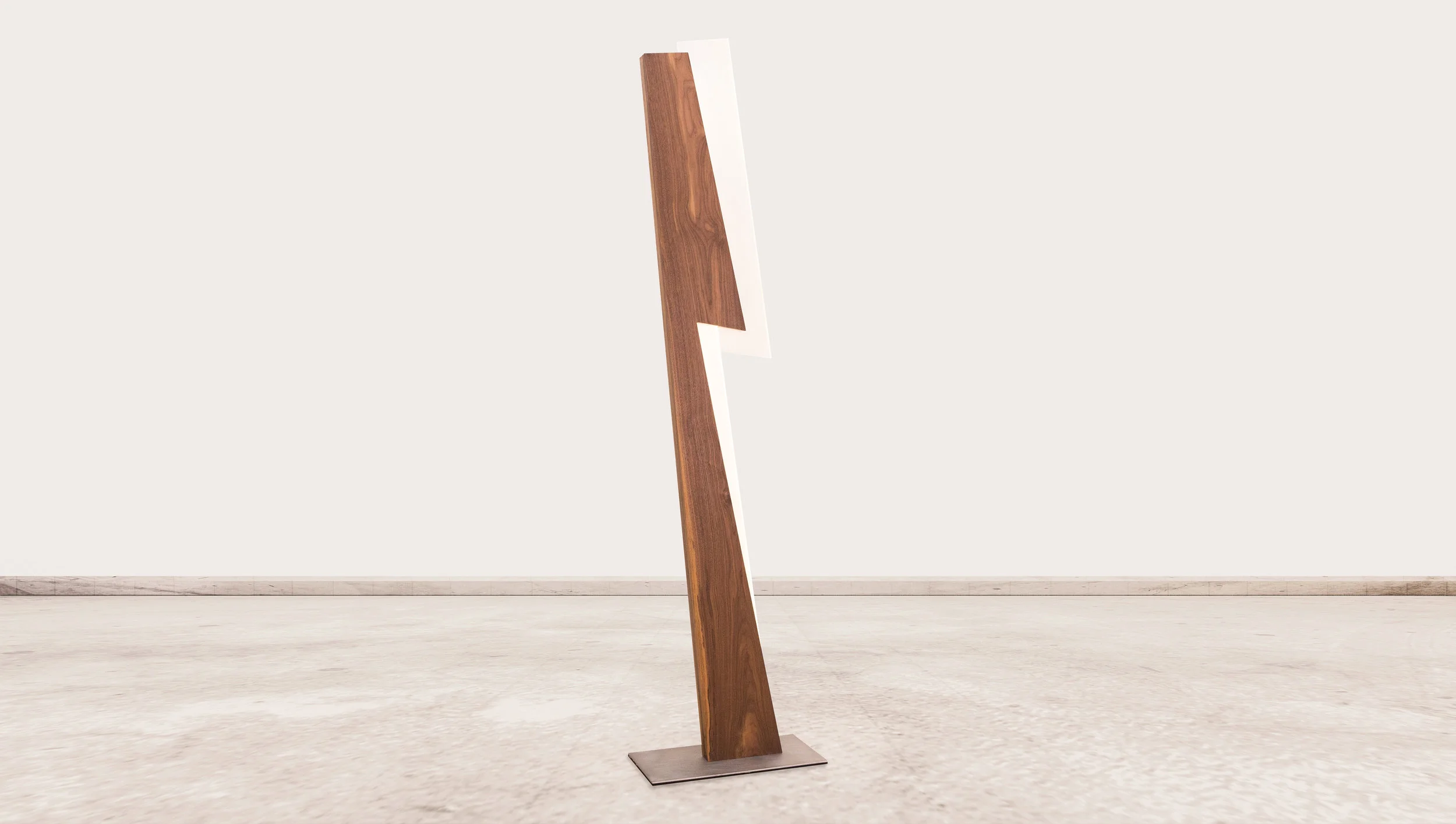    Walnut, Aluminum, Acrylic, Low Voltage LED  14” x 2.5” x 95” 