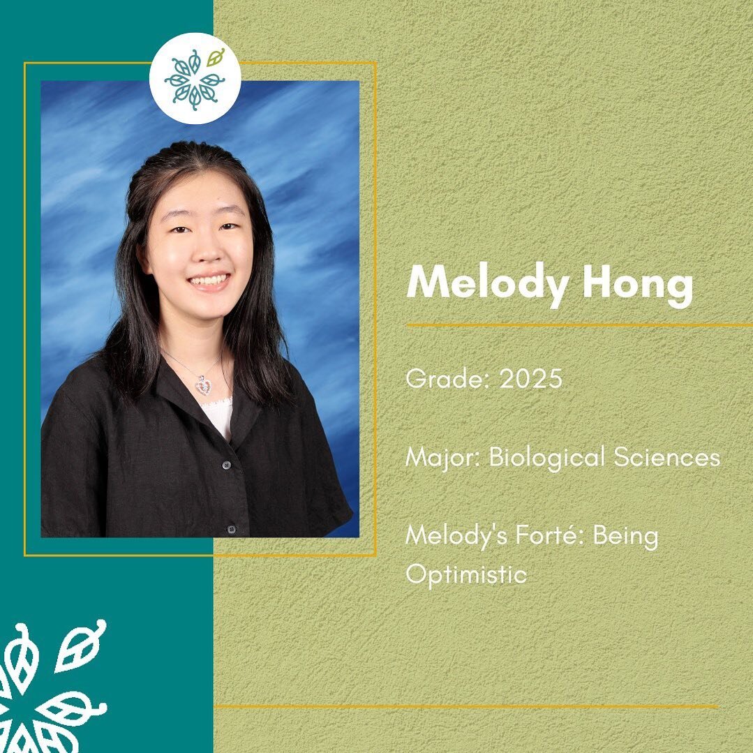 Next we have Melody! Melody is a sophomore majoring in Biological Sciences in the College of Arts &amp; Sciences. She currently performs undergraduate research in the Lujan Lab that deals with the role of AI in ovarian image analysis. She also serves
