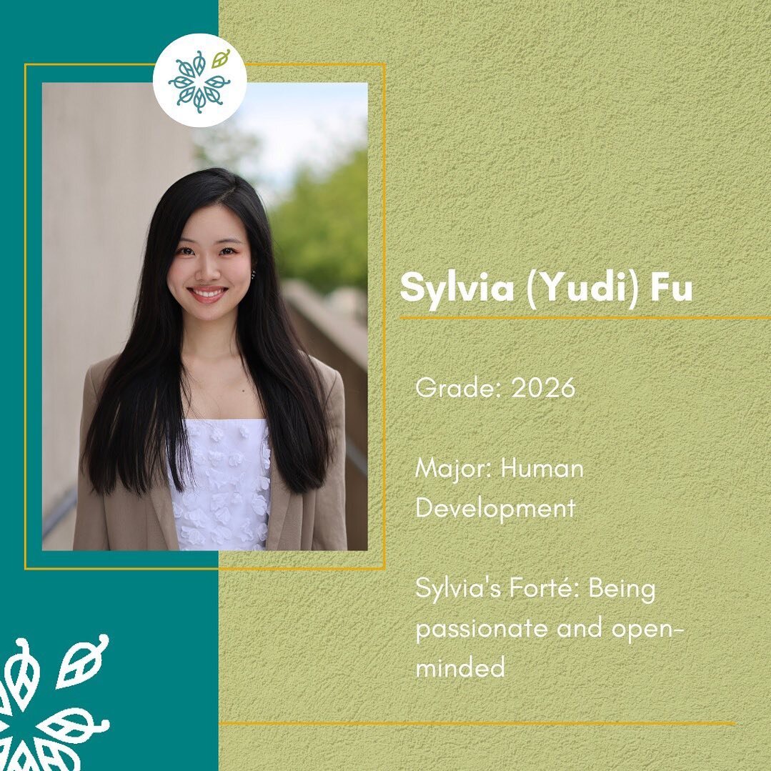 Our last member highlight is Sylvia! Sylvia is a freshman majoring in Human Development. Taking care of cerebral palsy children and people with mental health issues for years, she is interested in pursuing careers in the healthcare industry and passi