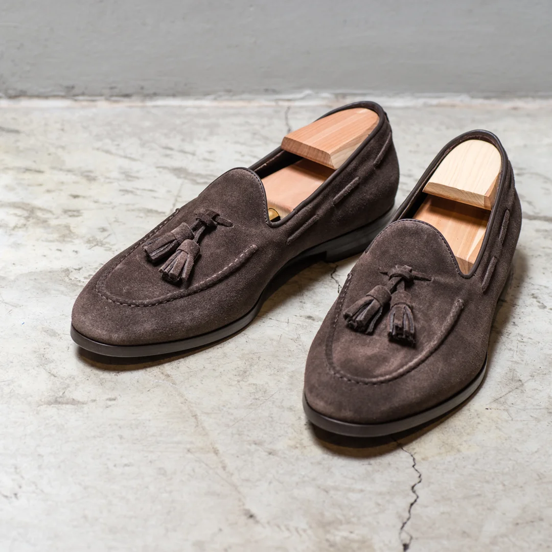 SHOE 2800 Sek Suede shoe, tassel. darkbrown, goodyear