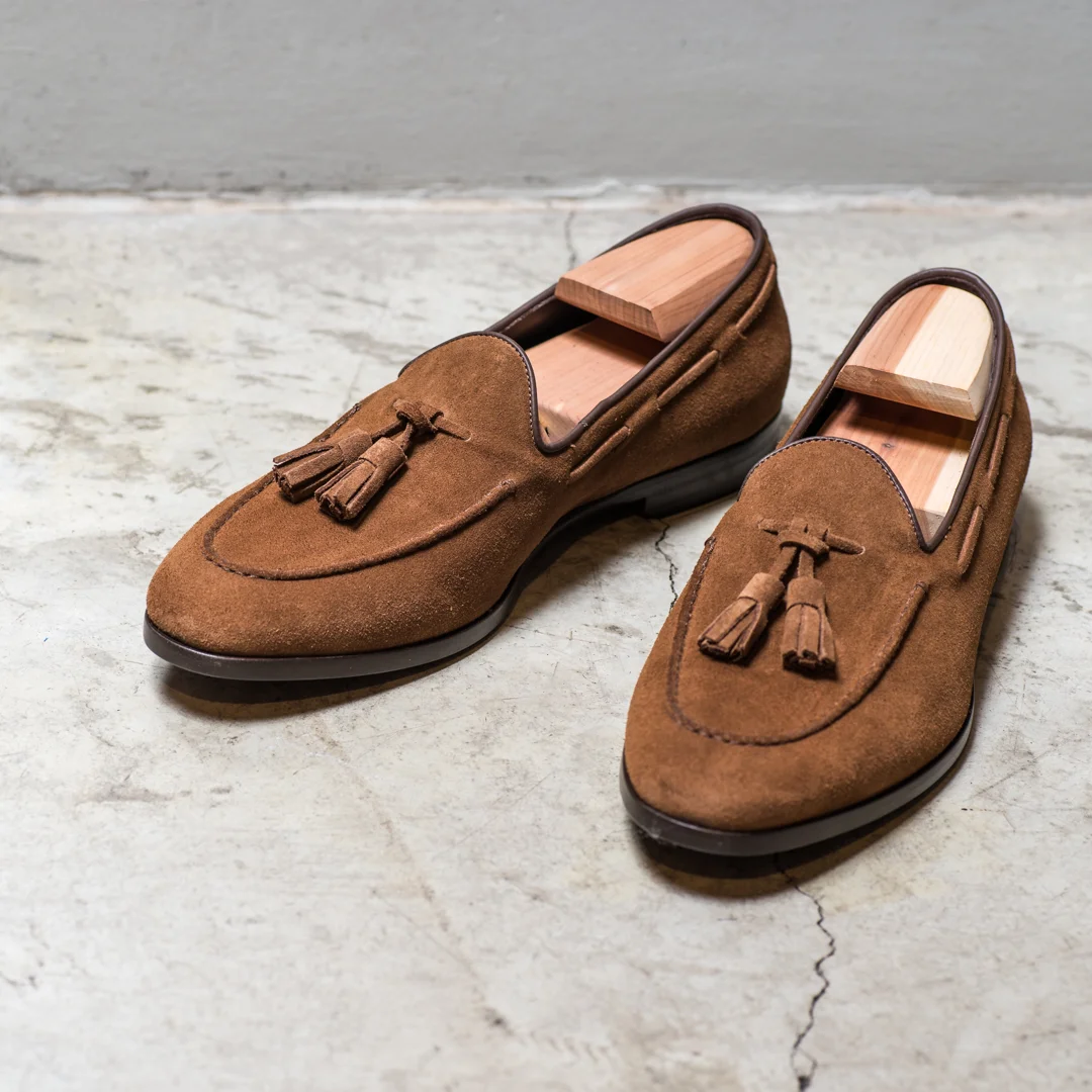 SHOE 2800 Sek Suede shoe, tassel, cognac, goodyear