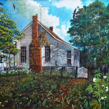 Bud Harris Peas and Okra , Oil on Canvas