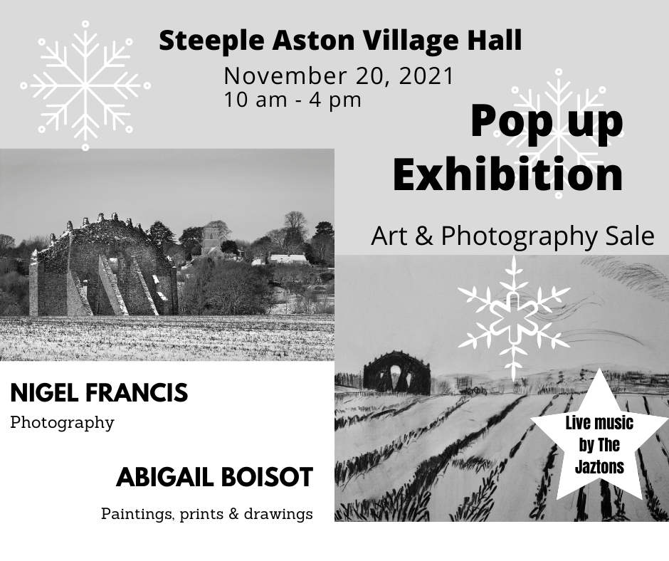 Pop up Art Sale - November 20th 10-4pm, Steeple Aston Village Hall
