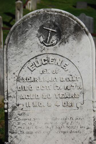 The anchor has always been a sign of hope, safety and security. Christ was the true anchor in the storm of life. Believing in Him was the one sure way to attain heaven. With Croton’s proximity to the Hudson River, it is quite possible that the Lents were involved in some form of river activity.