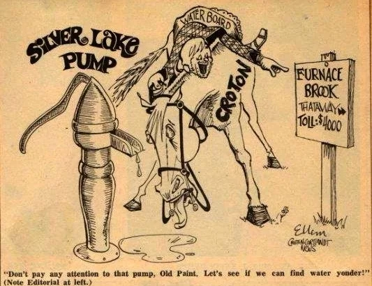 A 1962 editorial cartoon during the controversy over the future of Silver Lake.