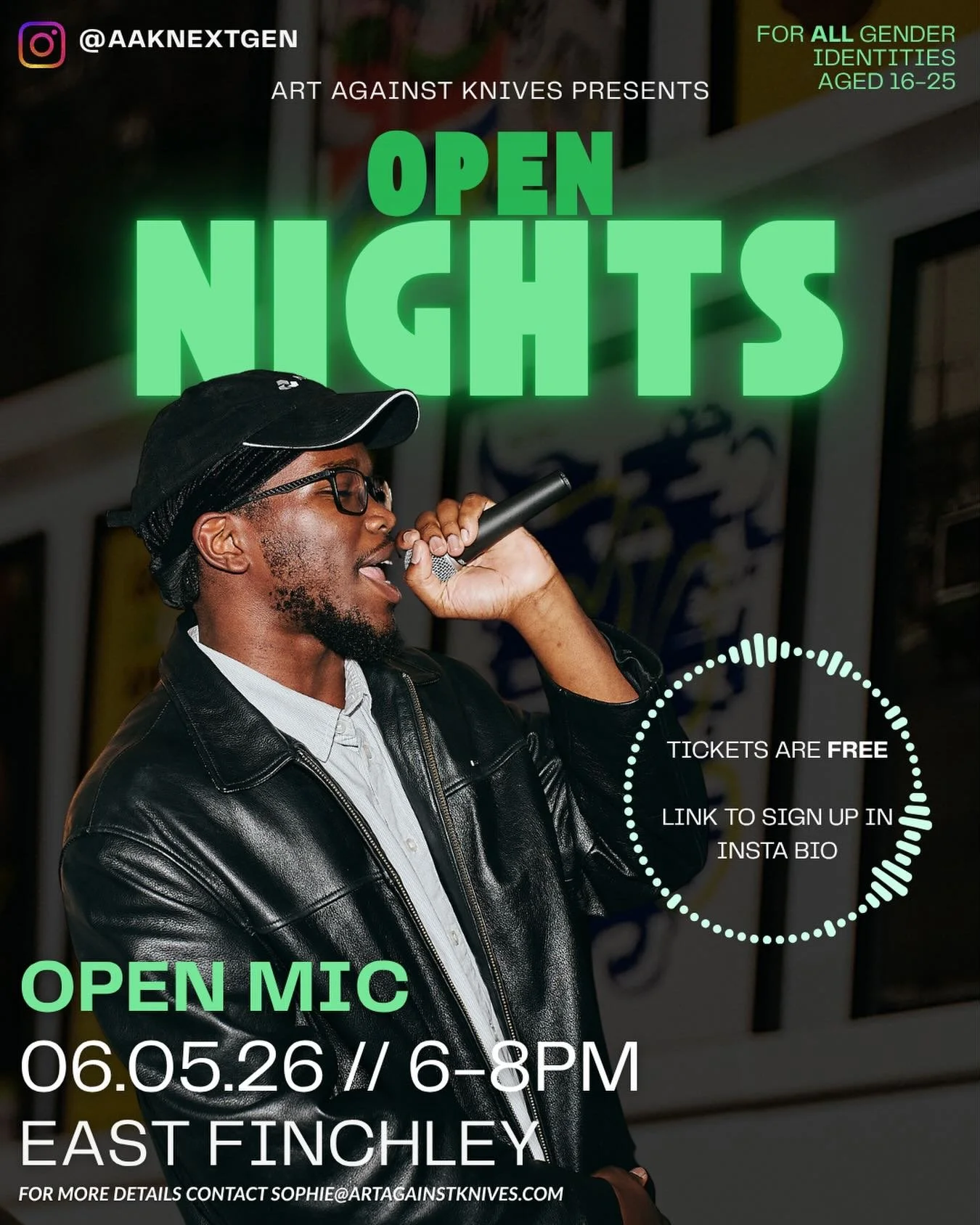 OUR OPEN MIC NIGHT IS NEXT WEDNESDAY 06/05🥳 

If you are ages 16-25, come down to shell it on the mic, listen to some art or play your instrument for us🎙️

Tickets are free and the link to sign up is in our bio!
DM us if you have any questions