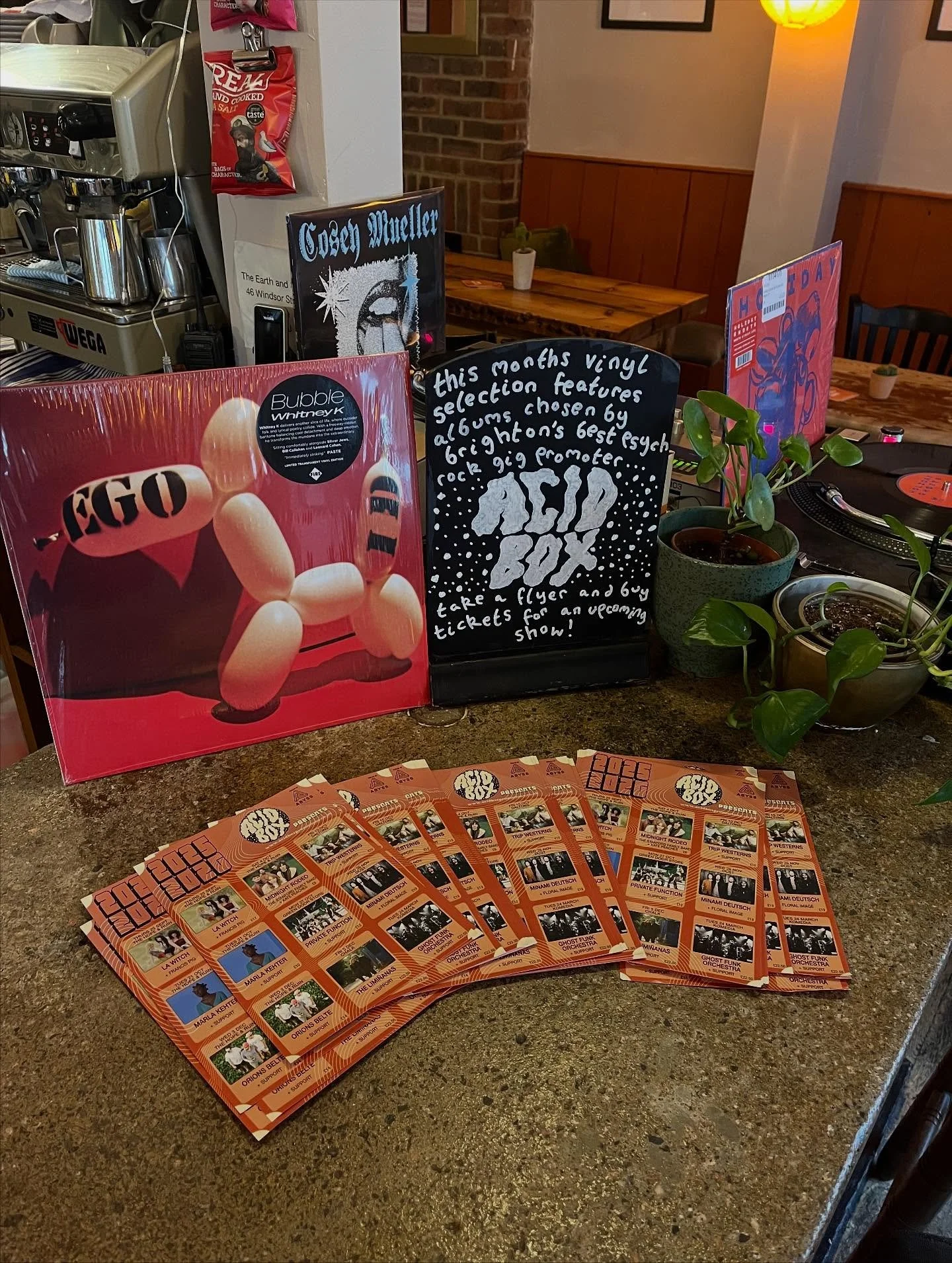 Throughout November we&rsquo;ve got a diverse vinyl playlist courtesy of @acidbox_promotions woven into our house collection of records. Acid Box have been putting on live shows in and around Brighton for more than a decade, propping up the local sce