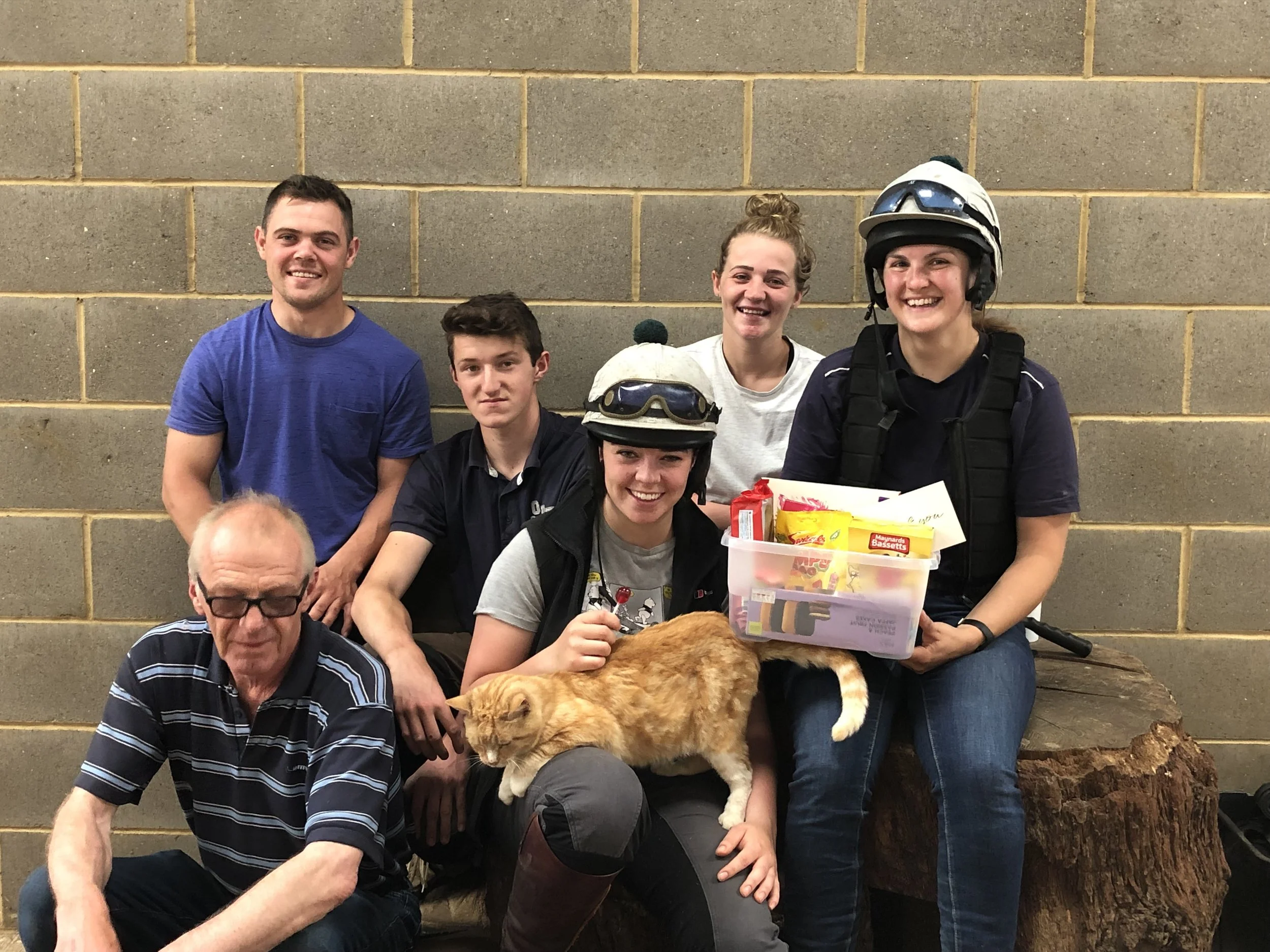 The Team with their sweets kindly deliverd by Warwick Racecourse