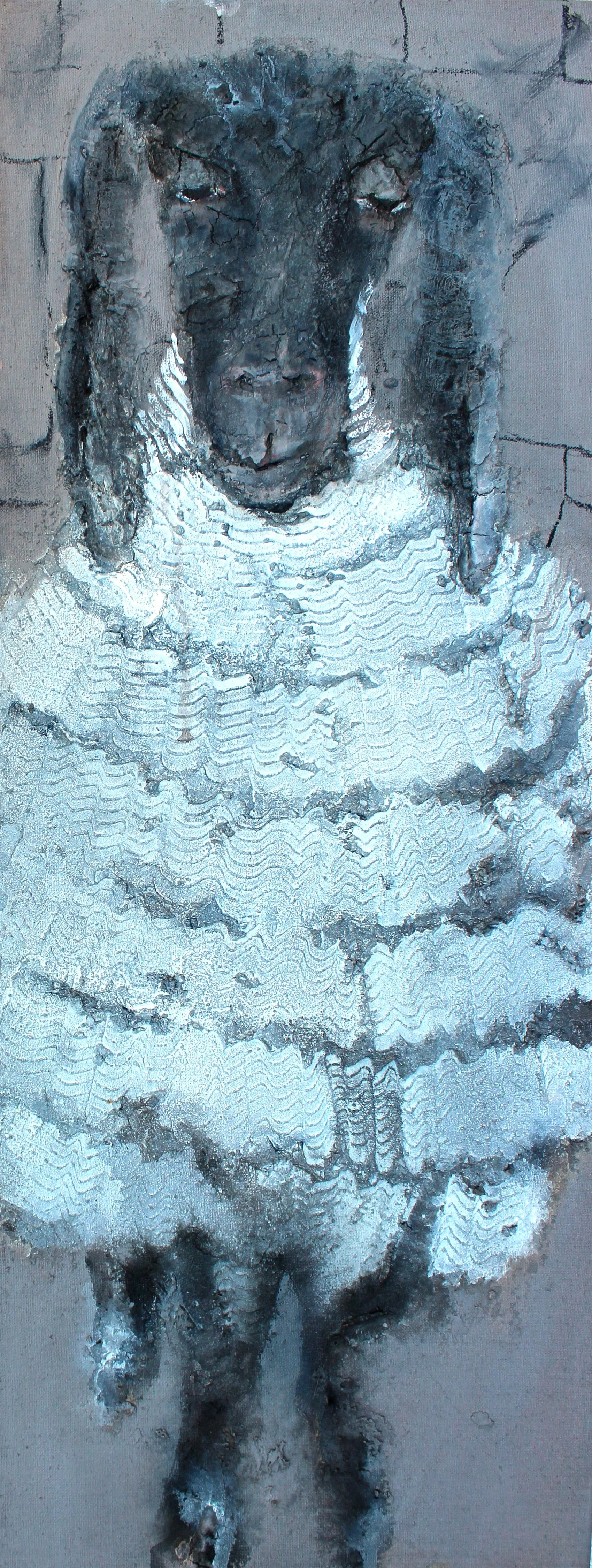13- Izel (Azteken; einzigartig), S13:21, Mischtechnik, 90x35cm.JPG