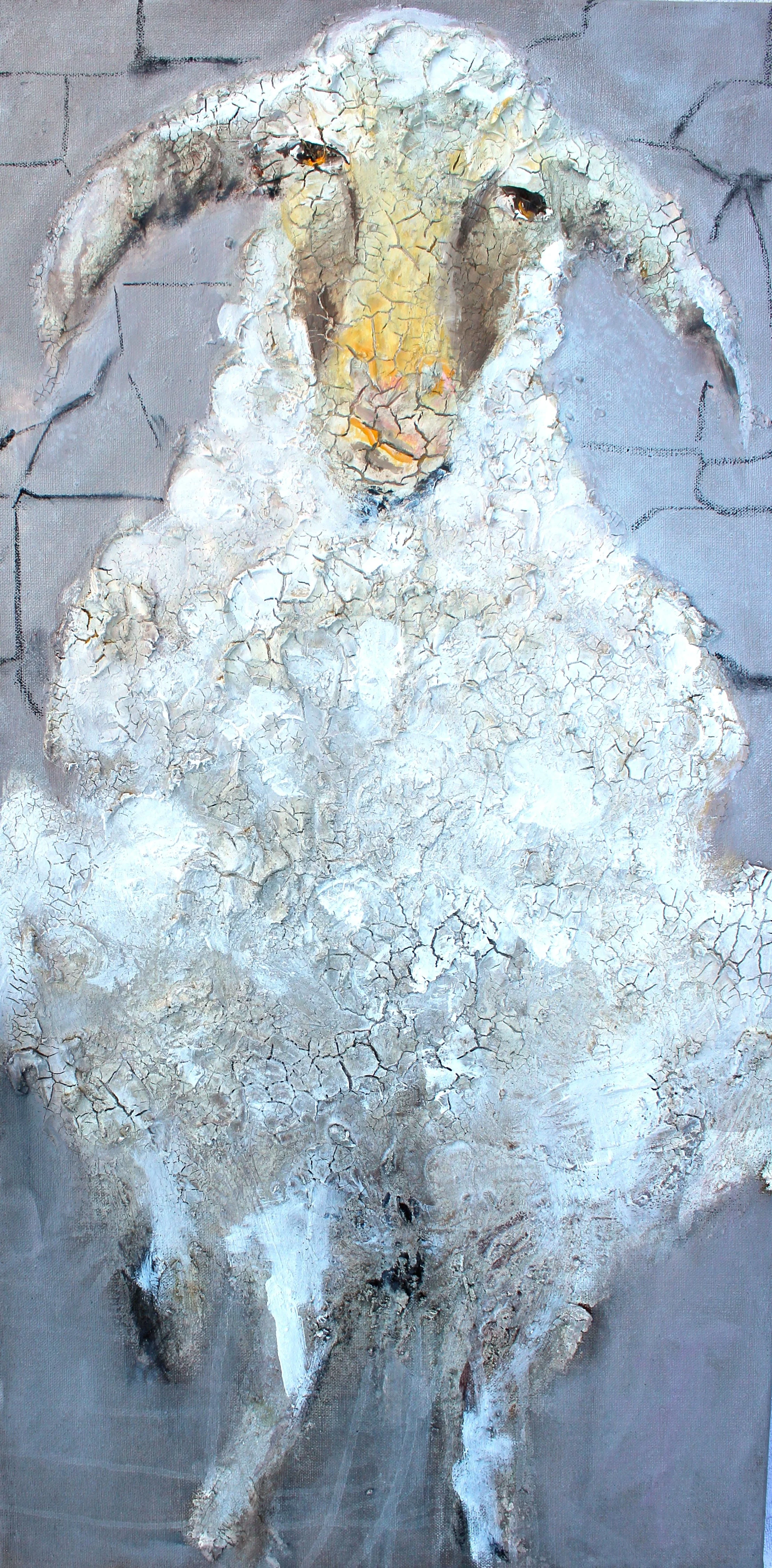 21- Ama ( Baskisch, die Mütterliche), S21:21, Mischtechnik, 90x45cm.JPG