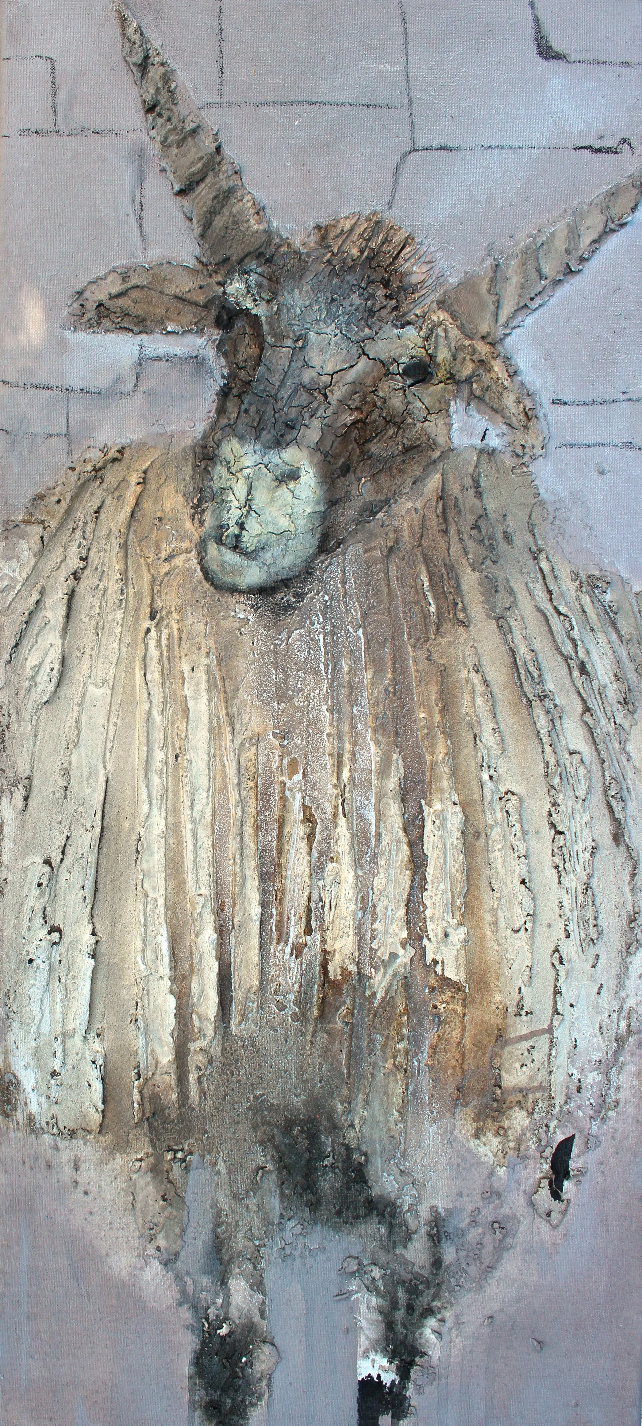 20- Franzl ( althochdeutsch; frei, kühn)., S20:21, Mischtechnik, 90x40cm.JPG
