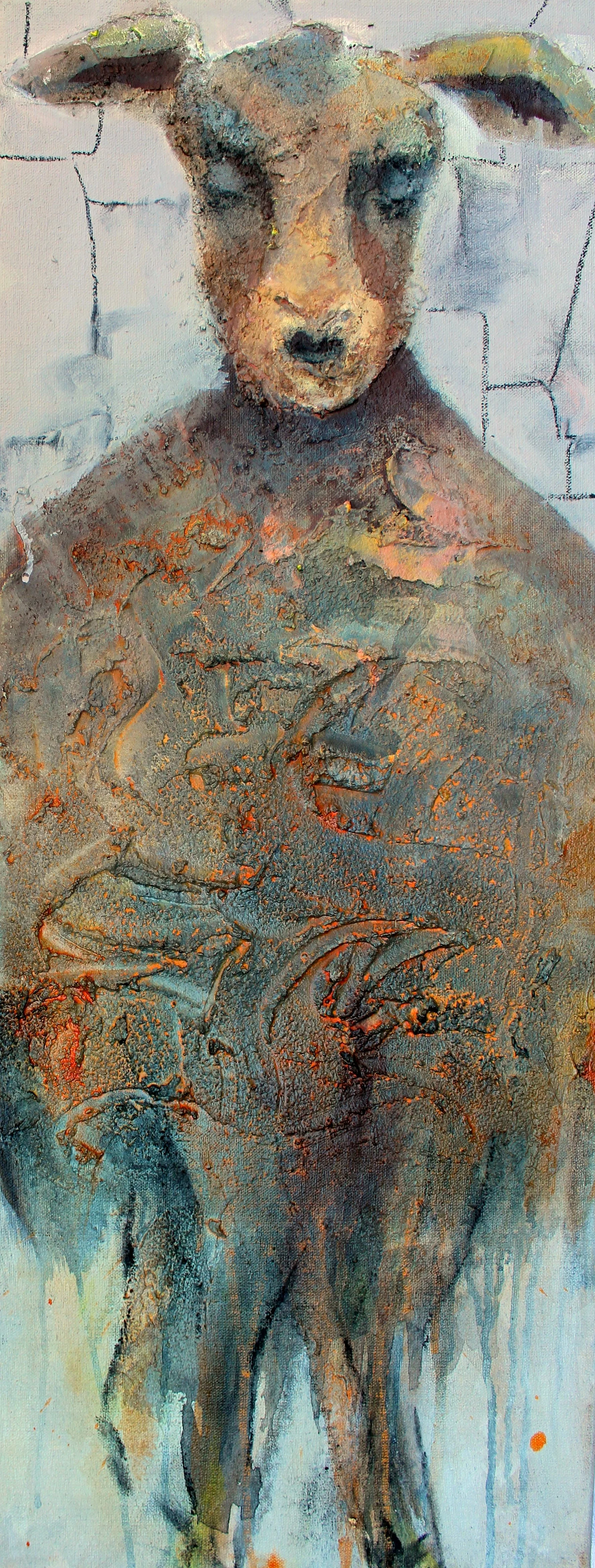 7- Gasira ( Afrika, die Mutige), S7:21, Mischtechnik, 90x35cm.jpg