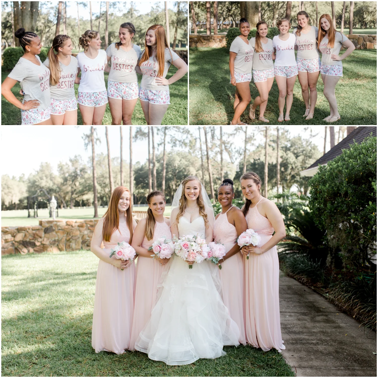 bride with her bridesmaids