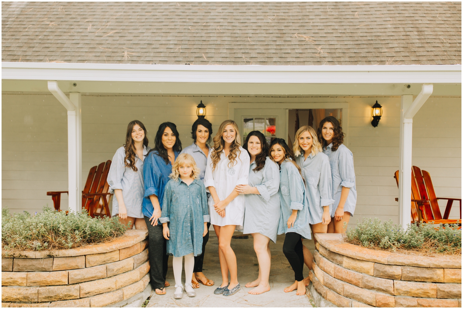 bridesmaids with the bride before the wedding