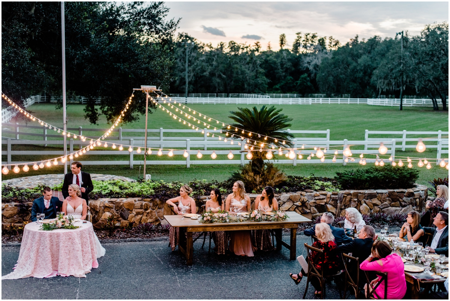 Outdoor wedding reception