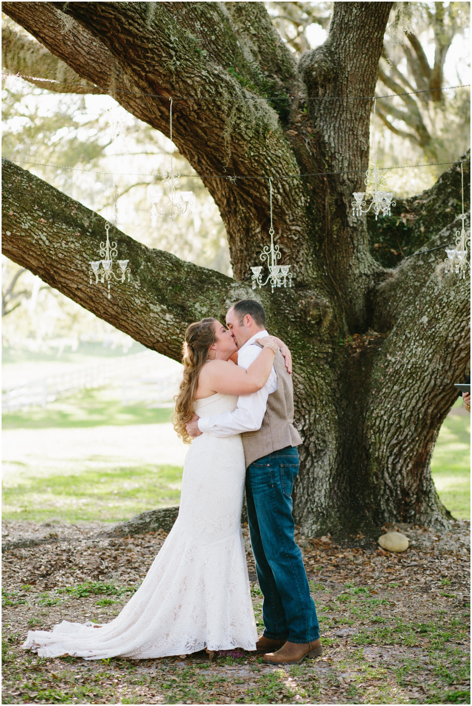 Bride and Groom kiss at their wedding ceremony