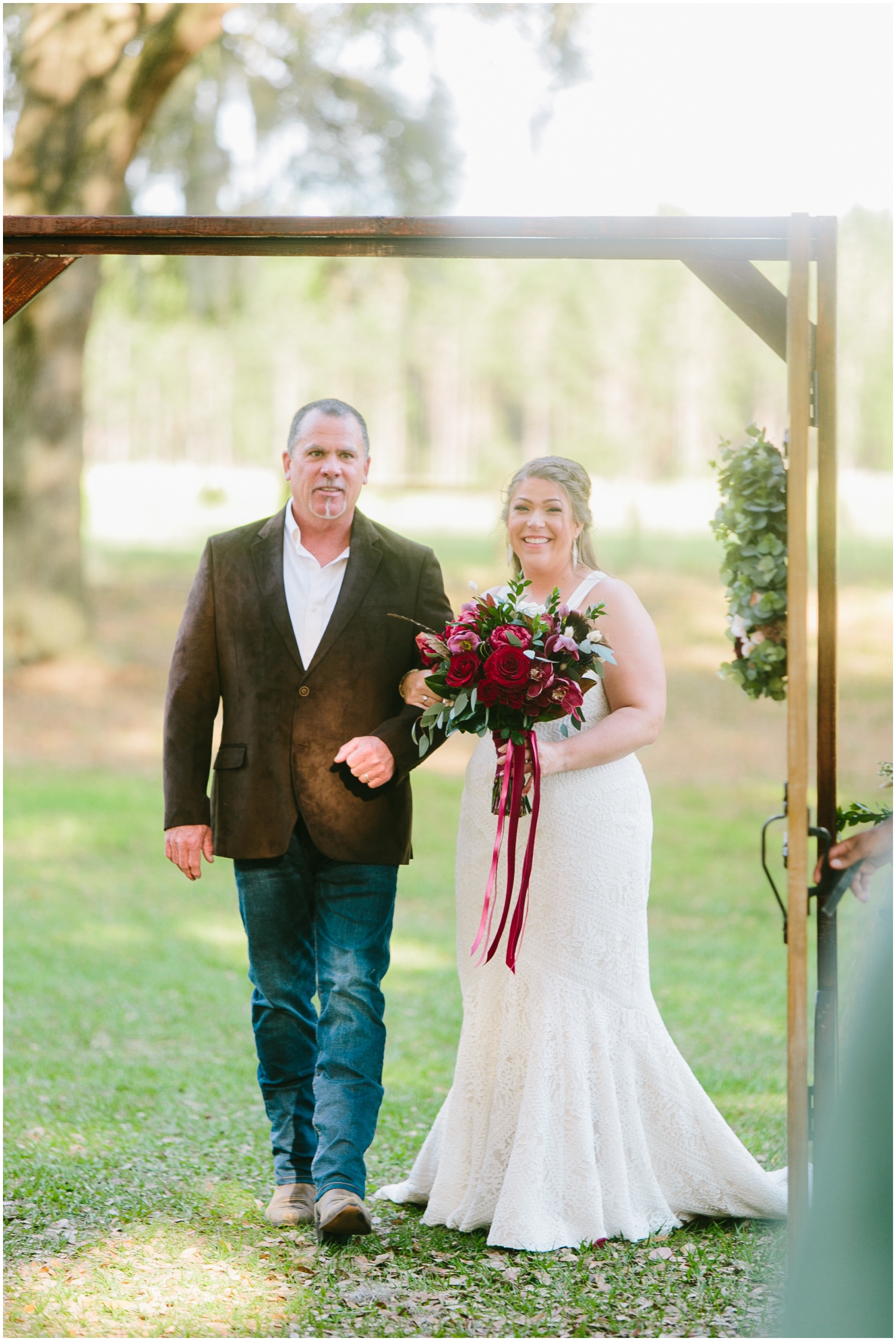 Bride walking down the aisle
