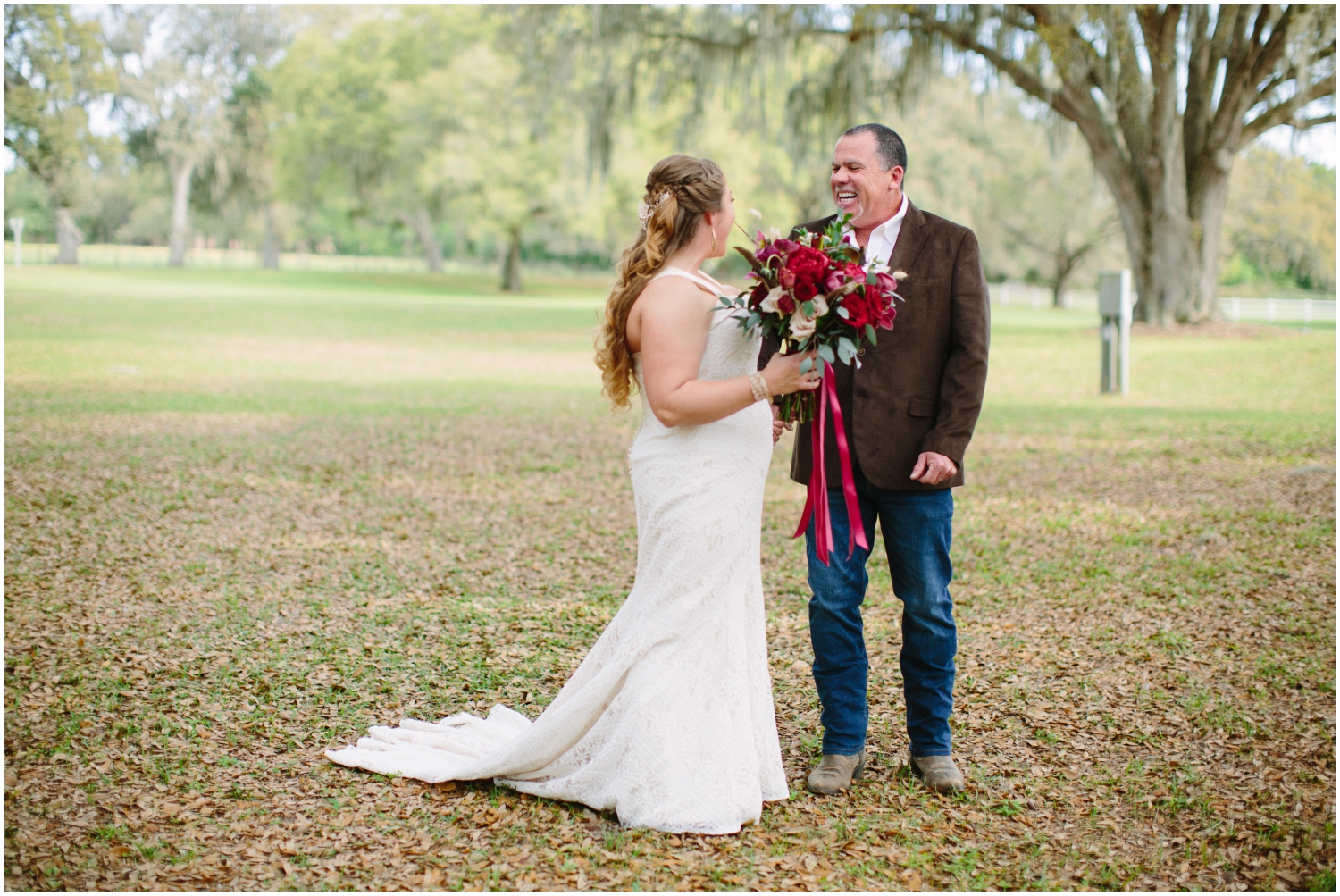 Bride with her father before the wedding