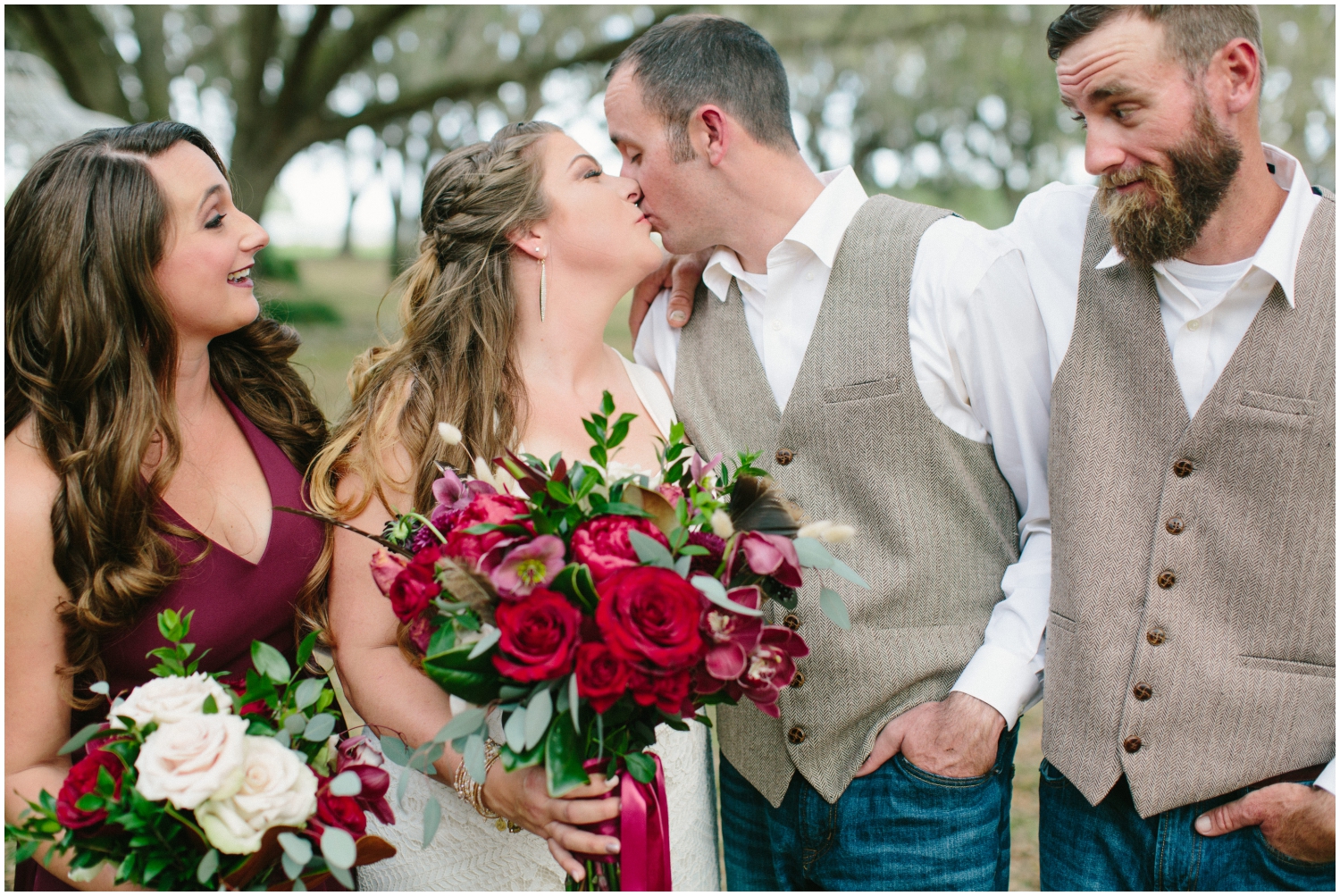 Bride and groom with the bridal party