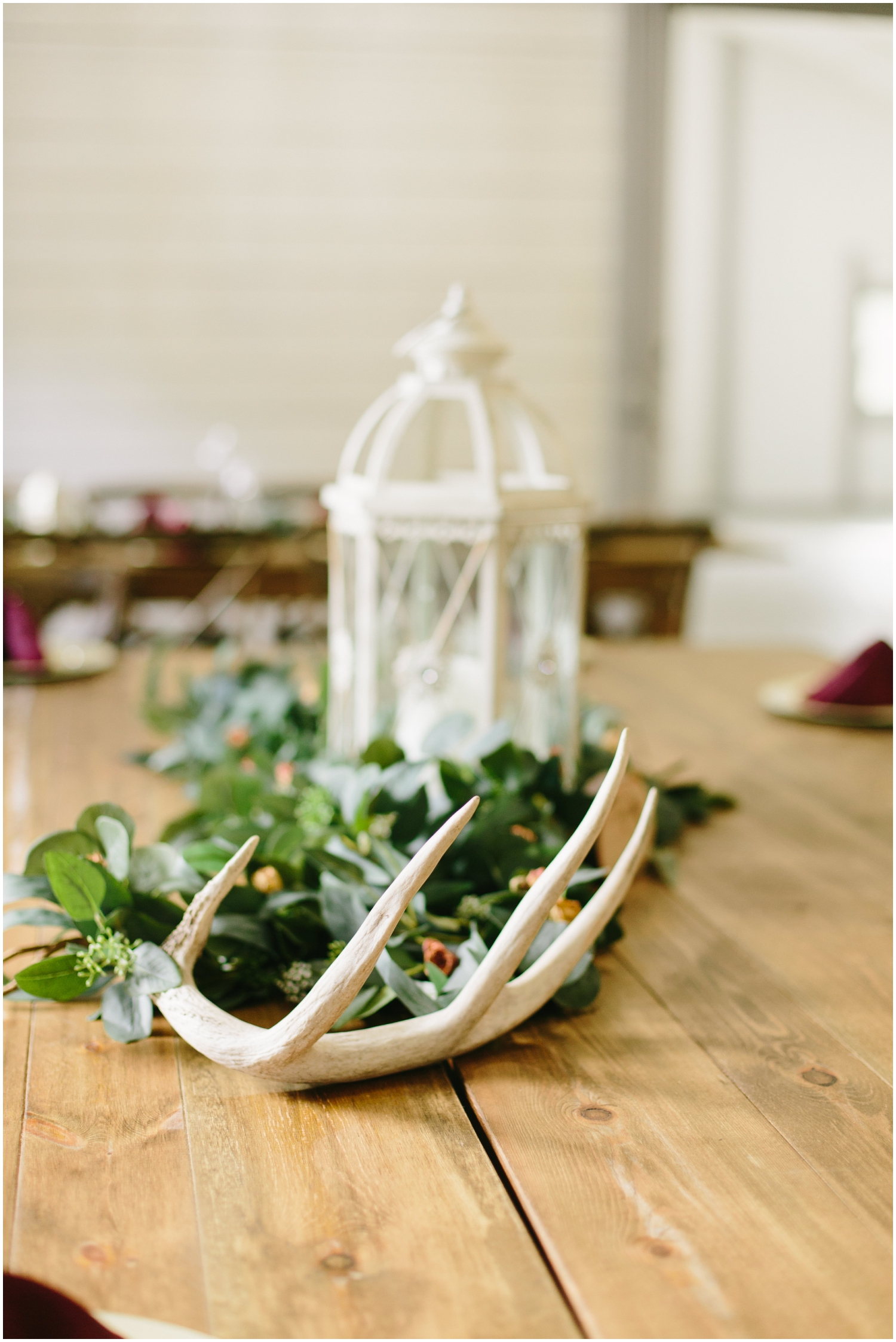 Modern country wedding centerpiece