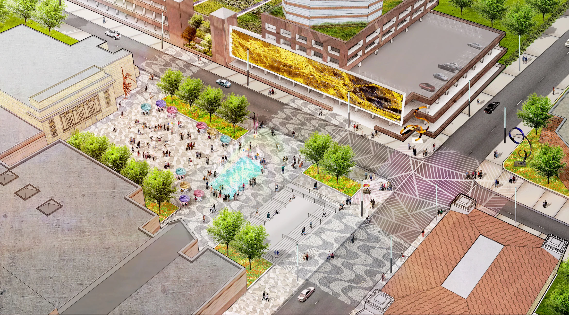 CAROLINA THEATRE-CONVENTION CENTER PLAZA - DAY VISION
