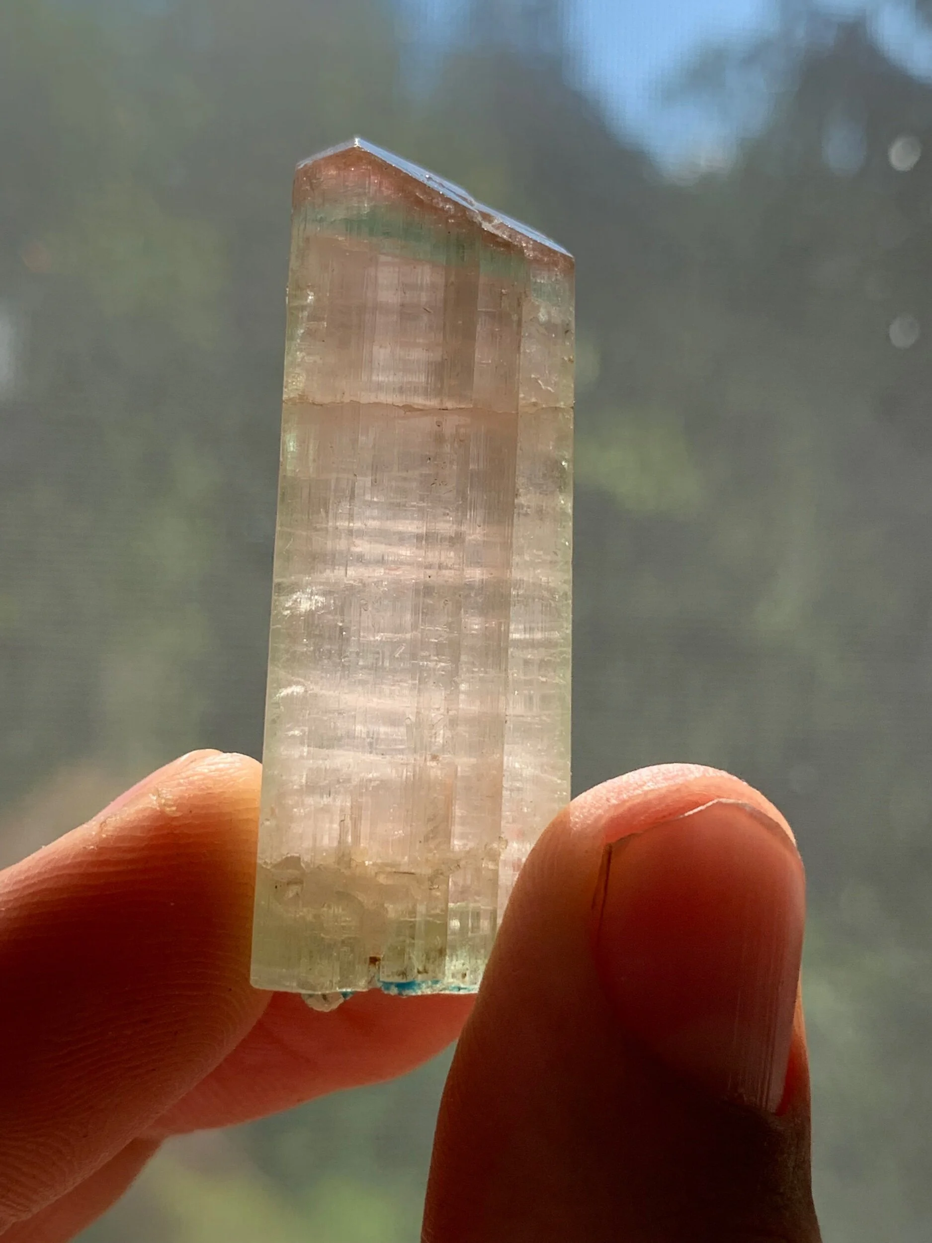 Double Terminated Tourmaline Blue Pink Green Afghanistan paprok