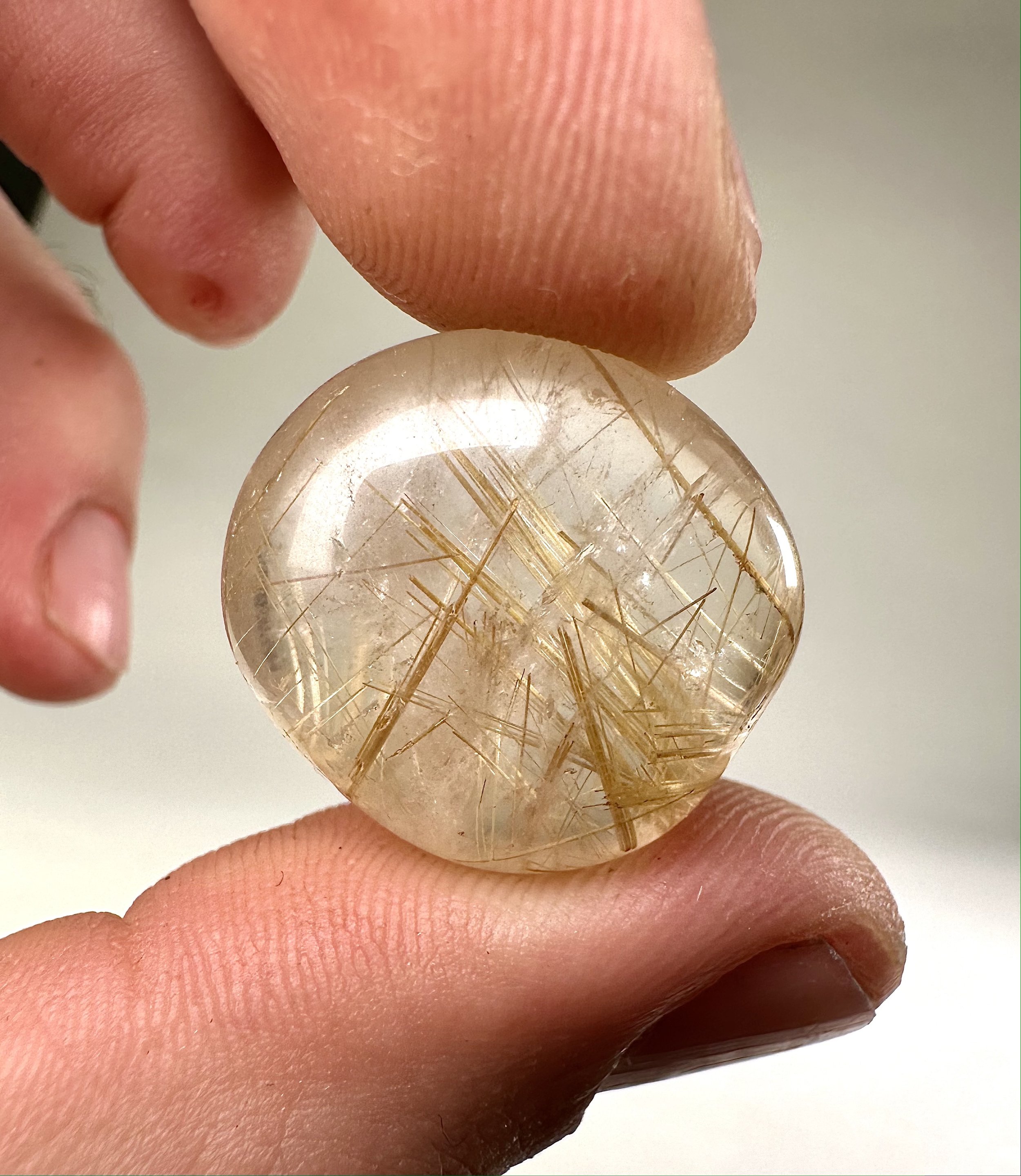 Polished rutilated quartz protection brazil