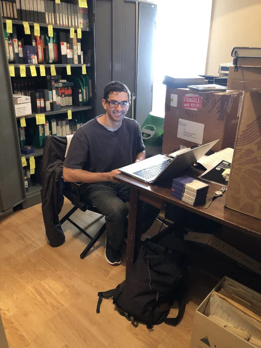  Nicholas Carbone, archivist, in tape room 