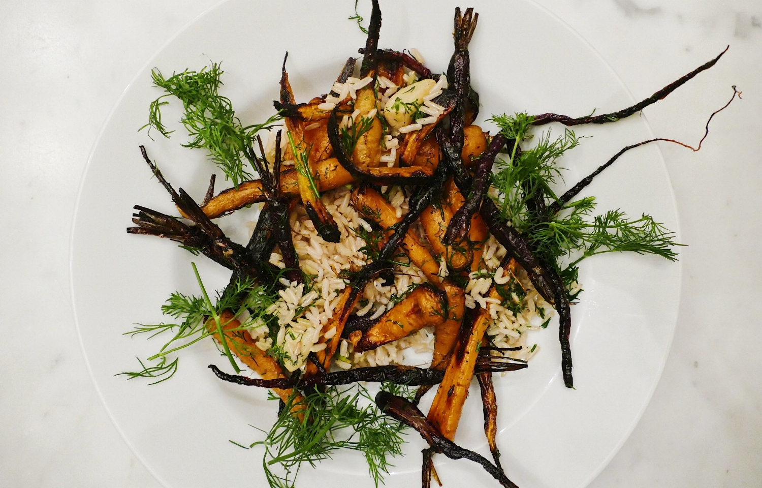 Carrots, Brown Rice and Dill