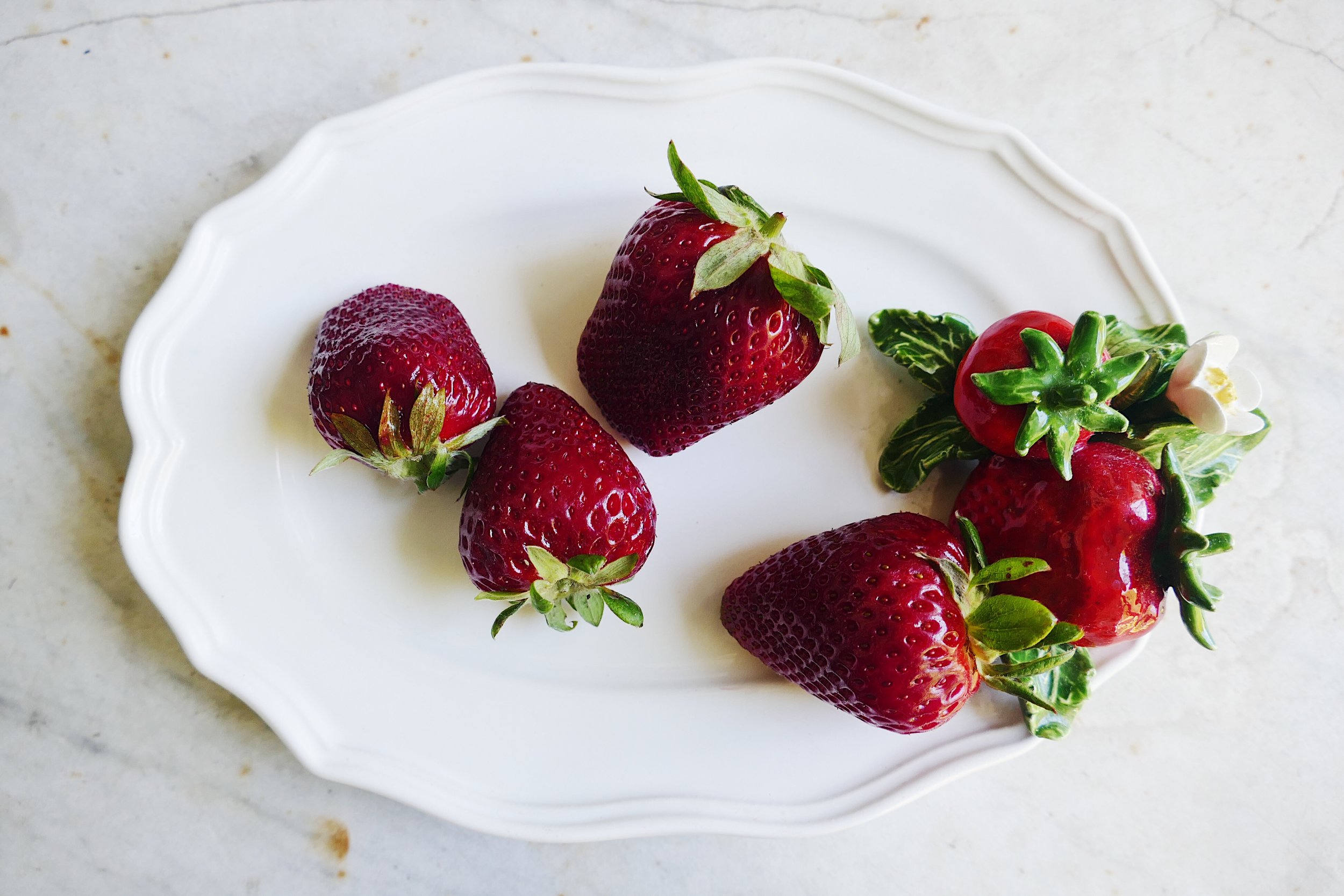 Simple Dish of Strawberries