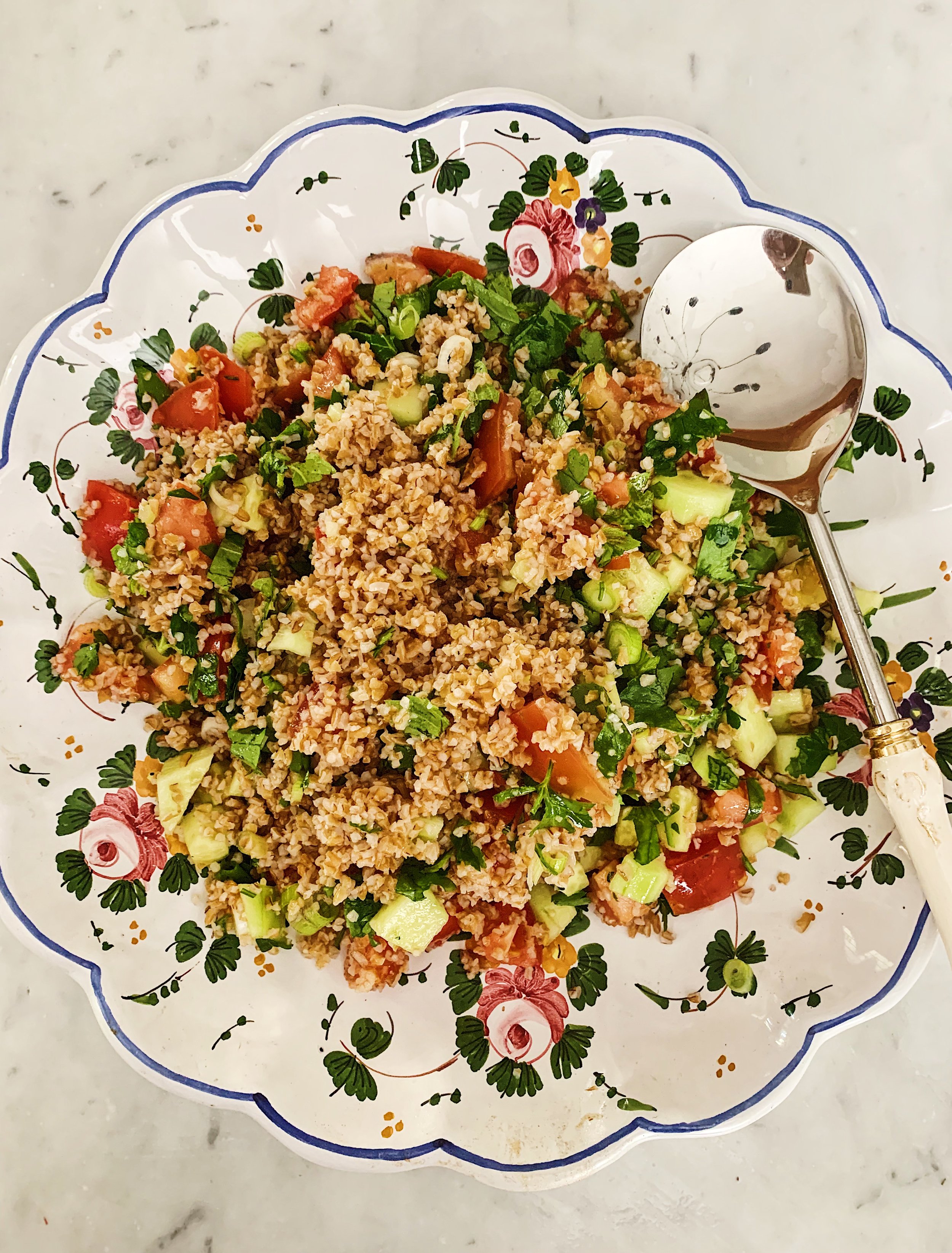 Bulgur Salad with Mint, Tomatoes and Cucumber