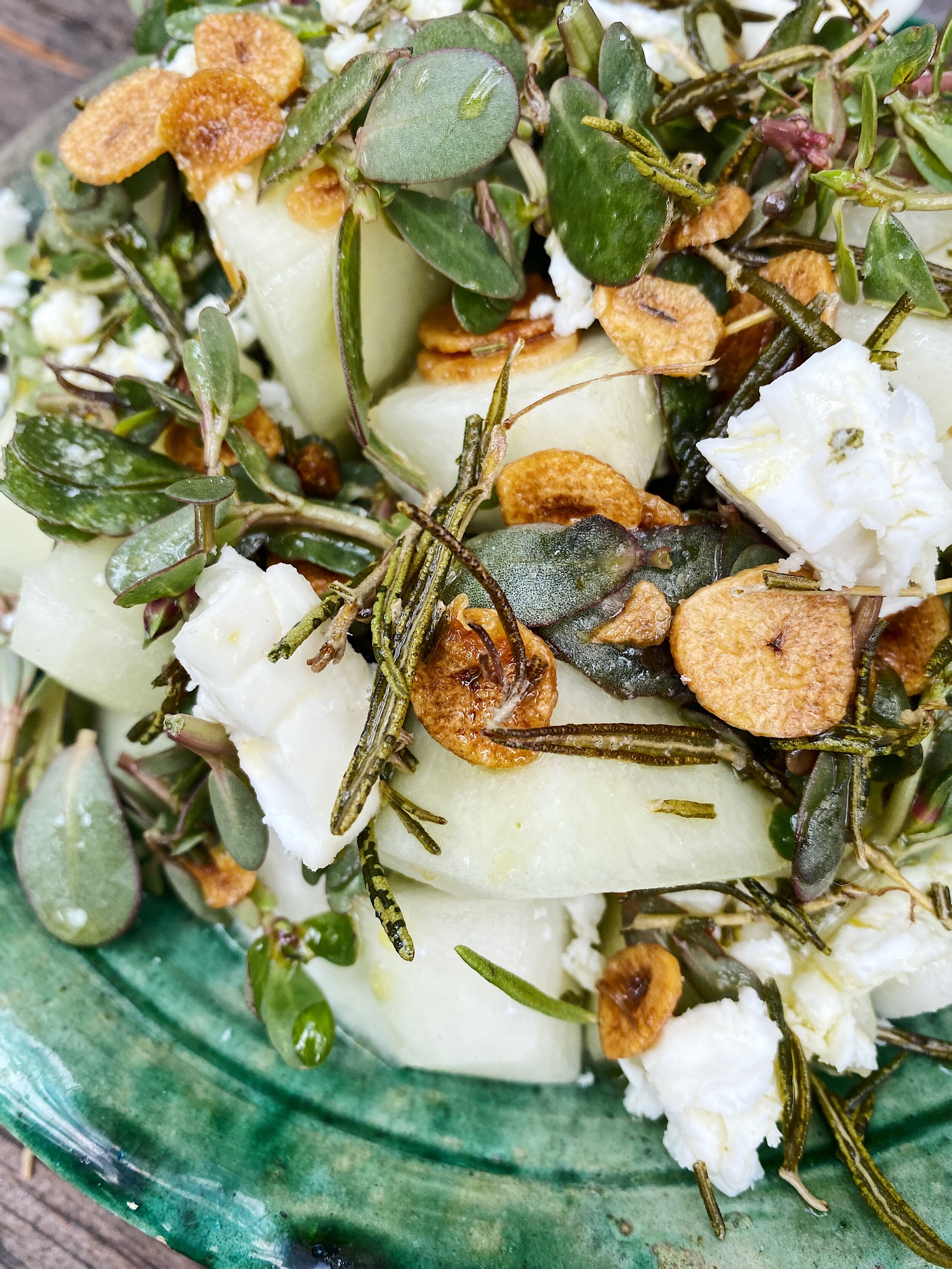 Melon Salad with Purslane