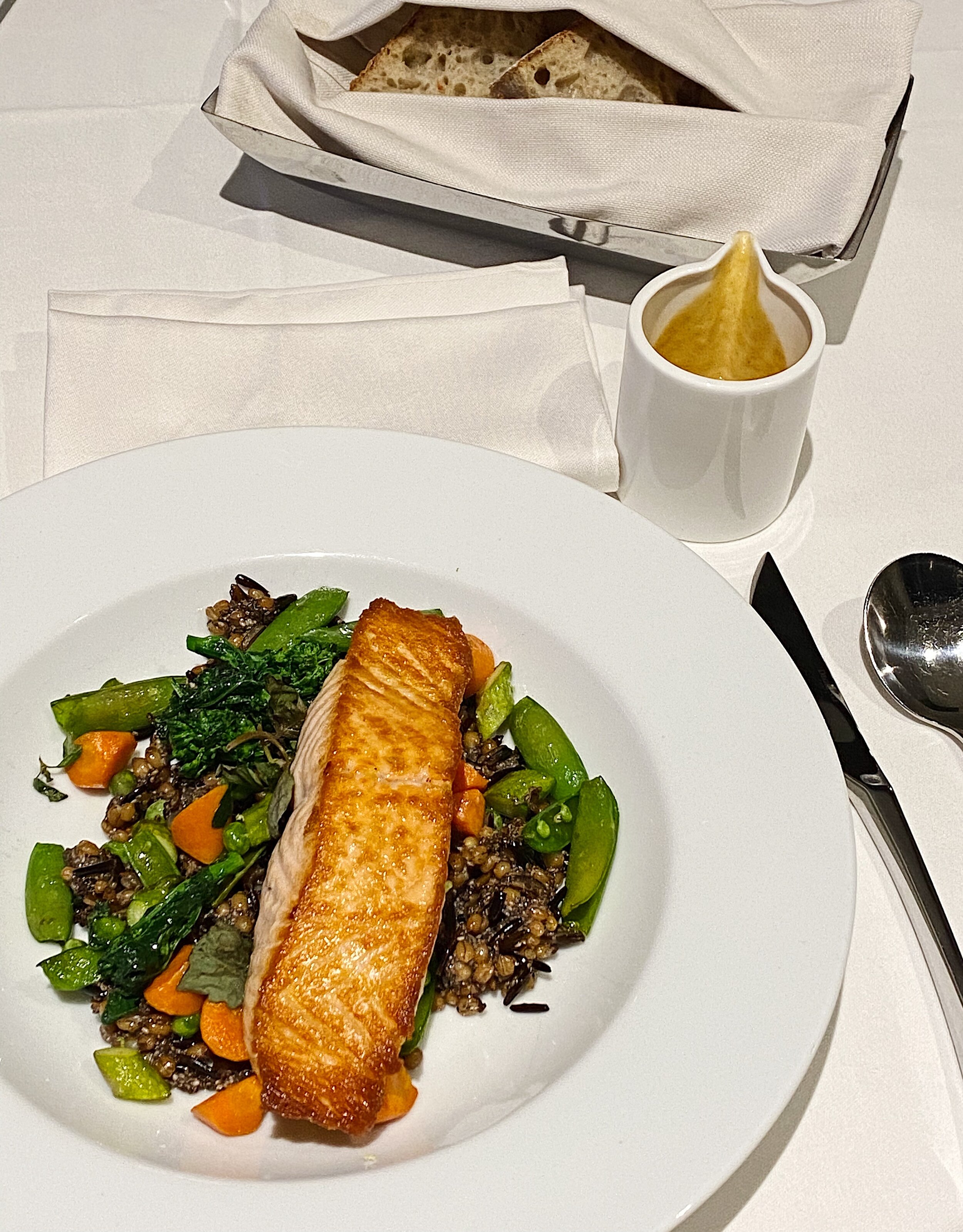 Jean-Georges' Ancient Grains and Market Vegetables with Salmon, Four Seasons, Philadelphia, PA