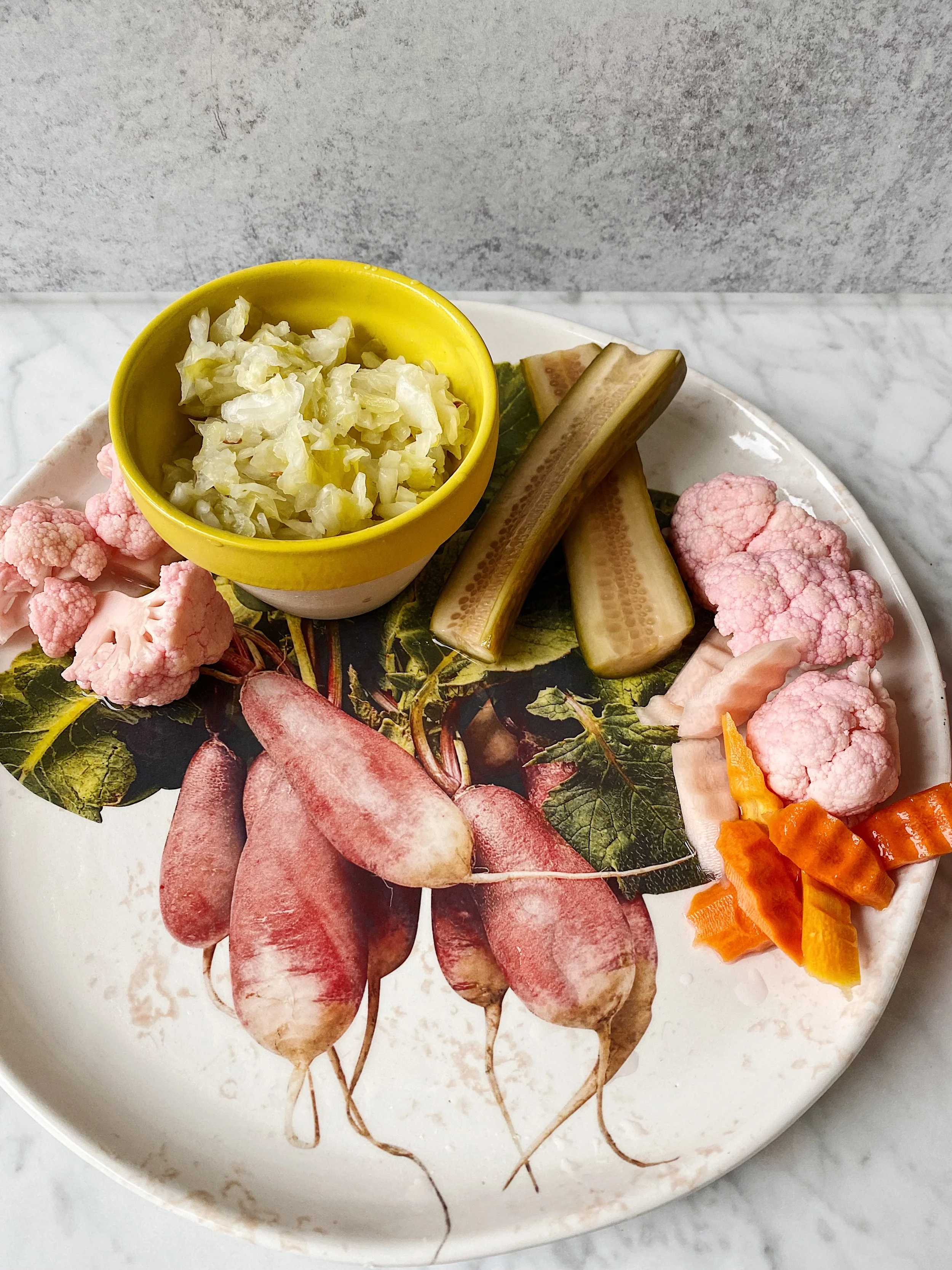 Pickled Vegetables on KTH Kitchen Ceramic Plate