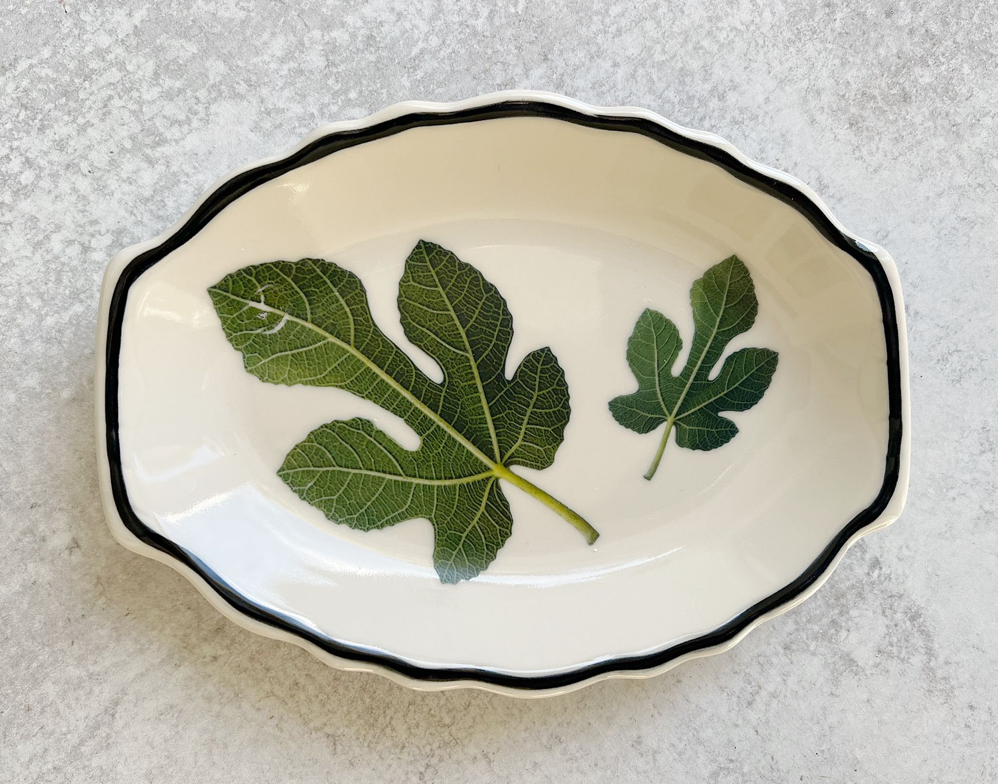 Vintage Ceramic Fig Leaf Small Plate