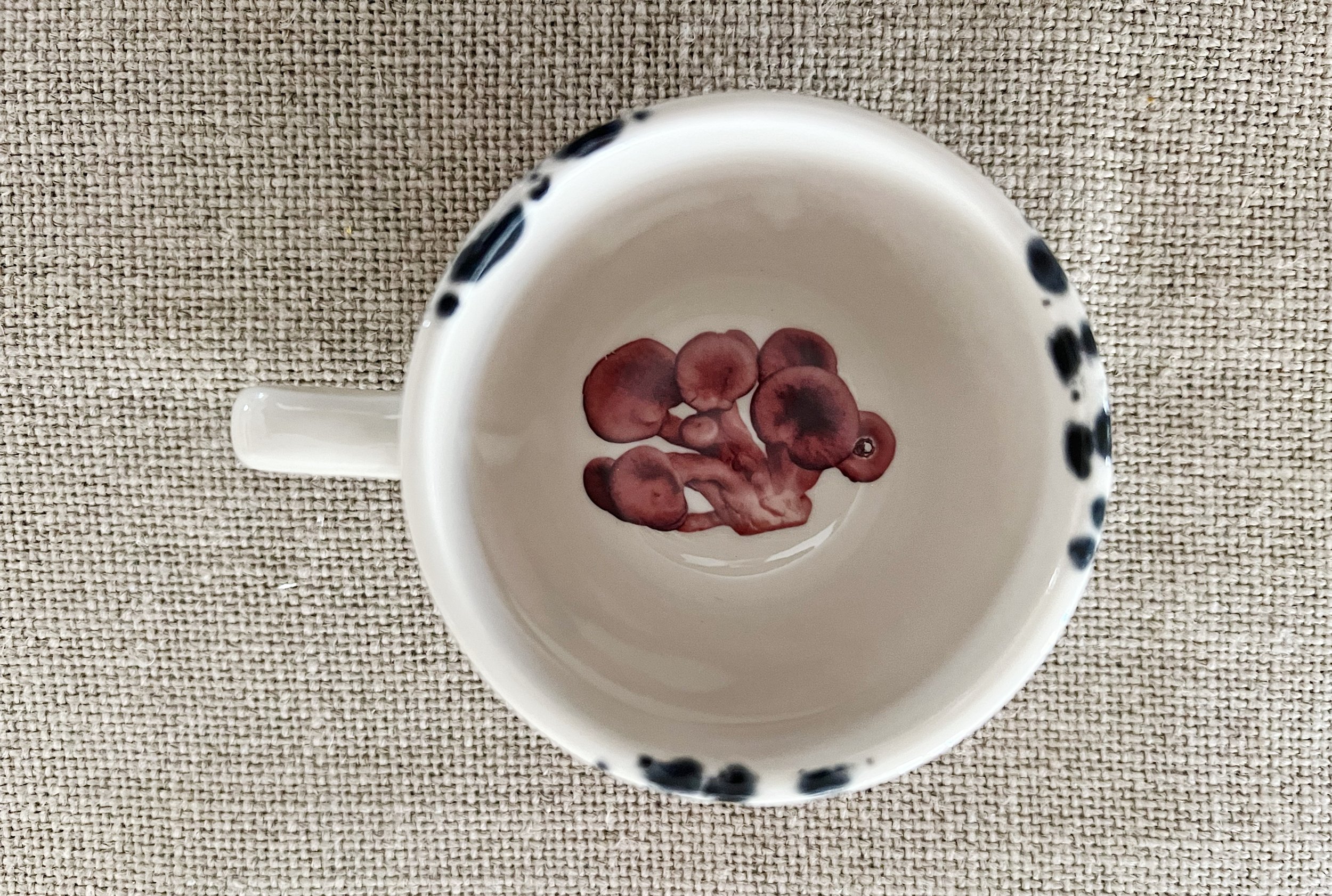Vintage Mushroom Ceramic Espresso Cup