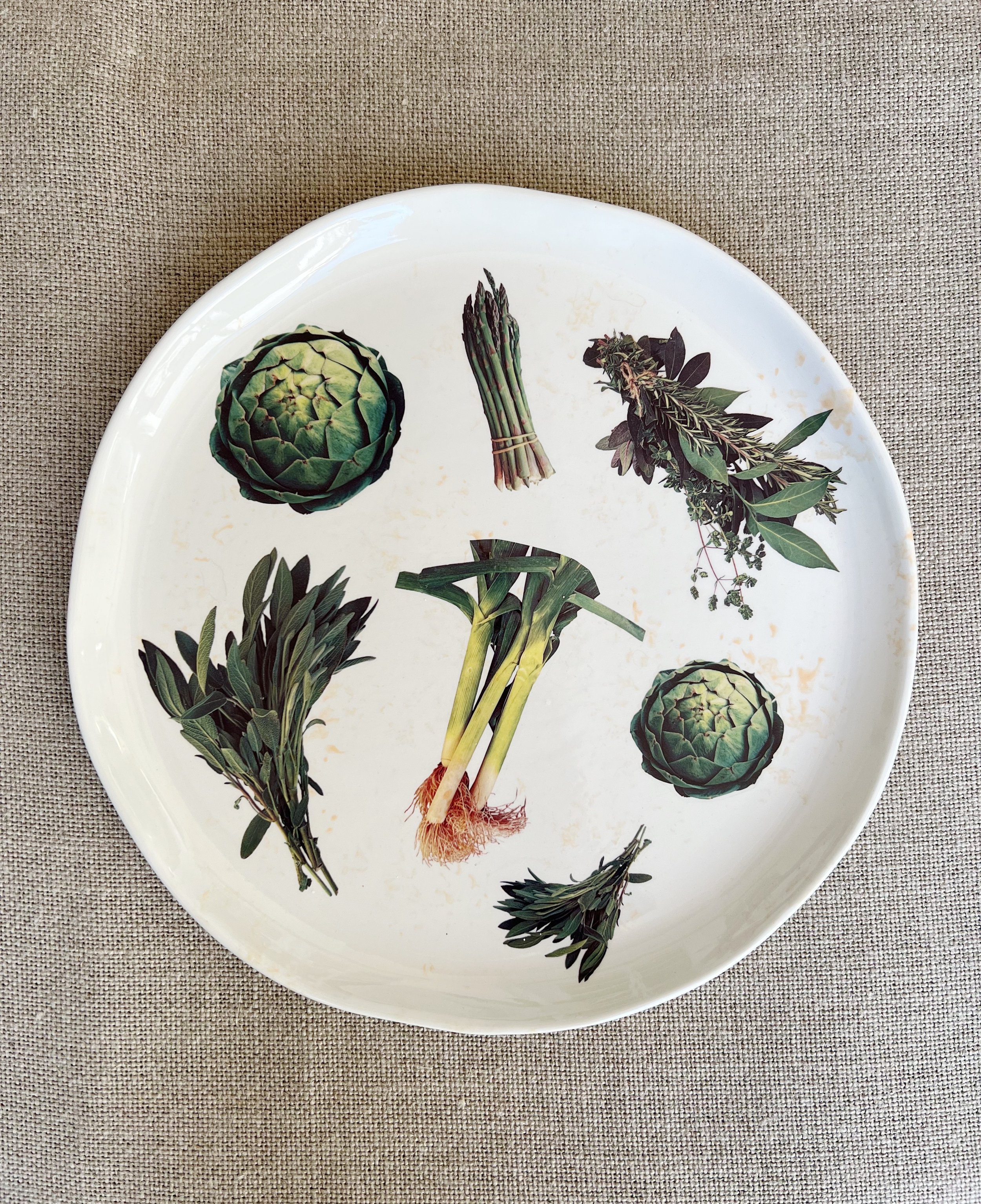Herbs and Greens Ceramic Large Plate