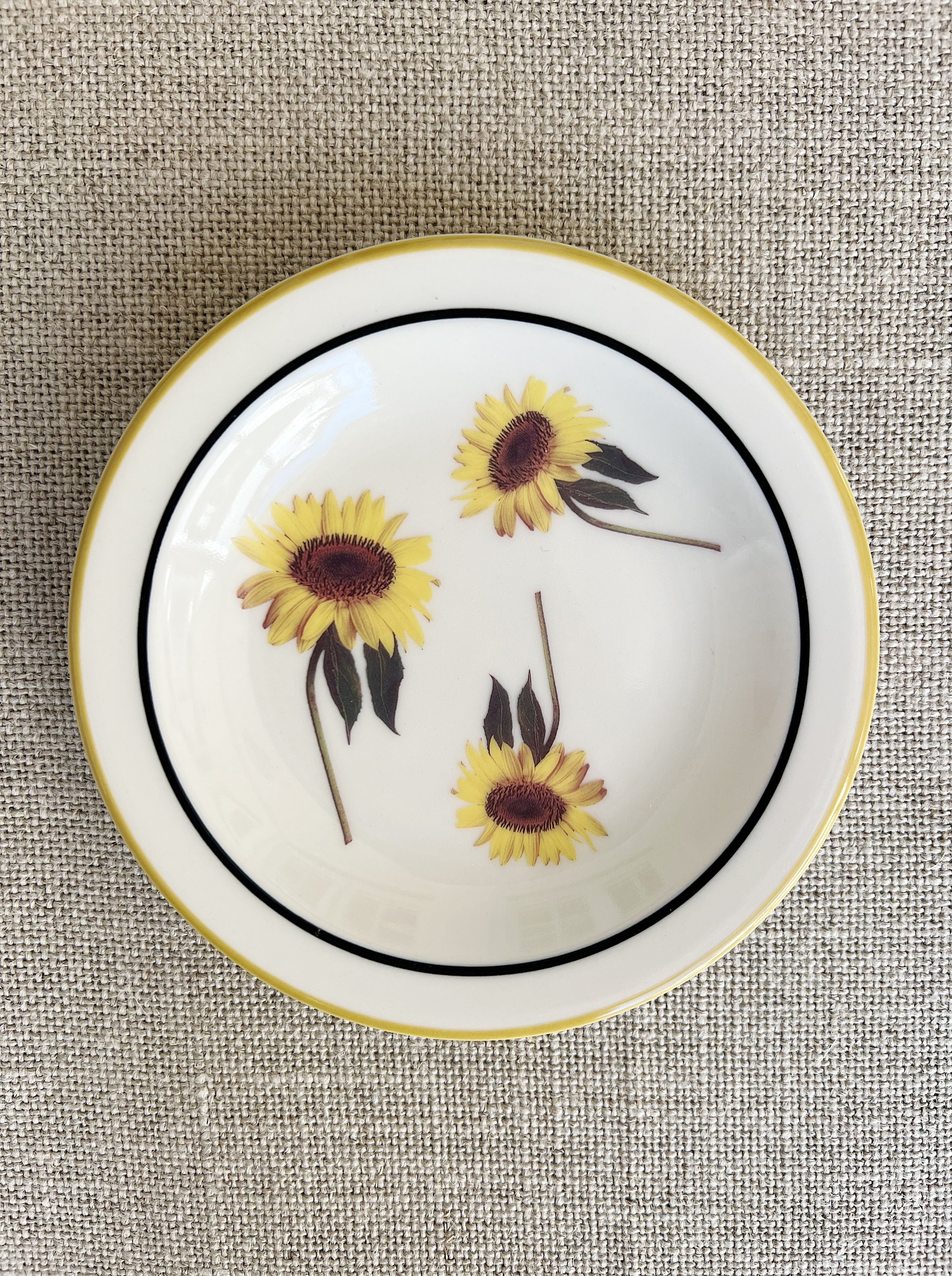 Vintage Sunflower Ceramic Small Plate