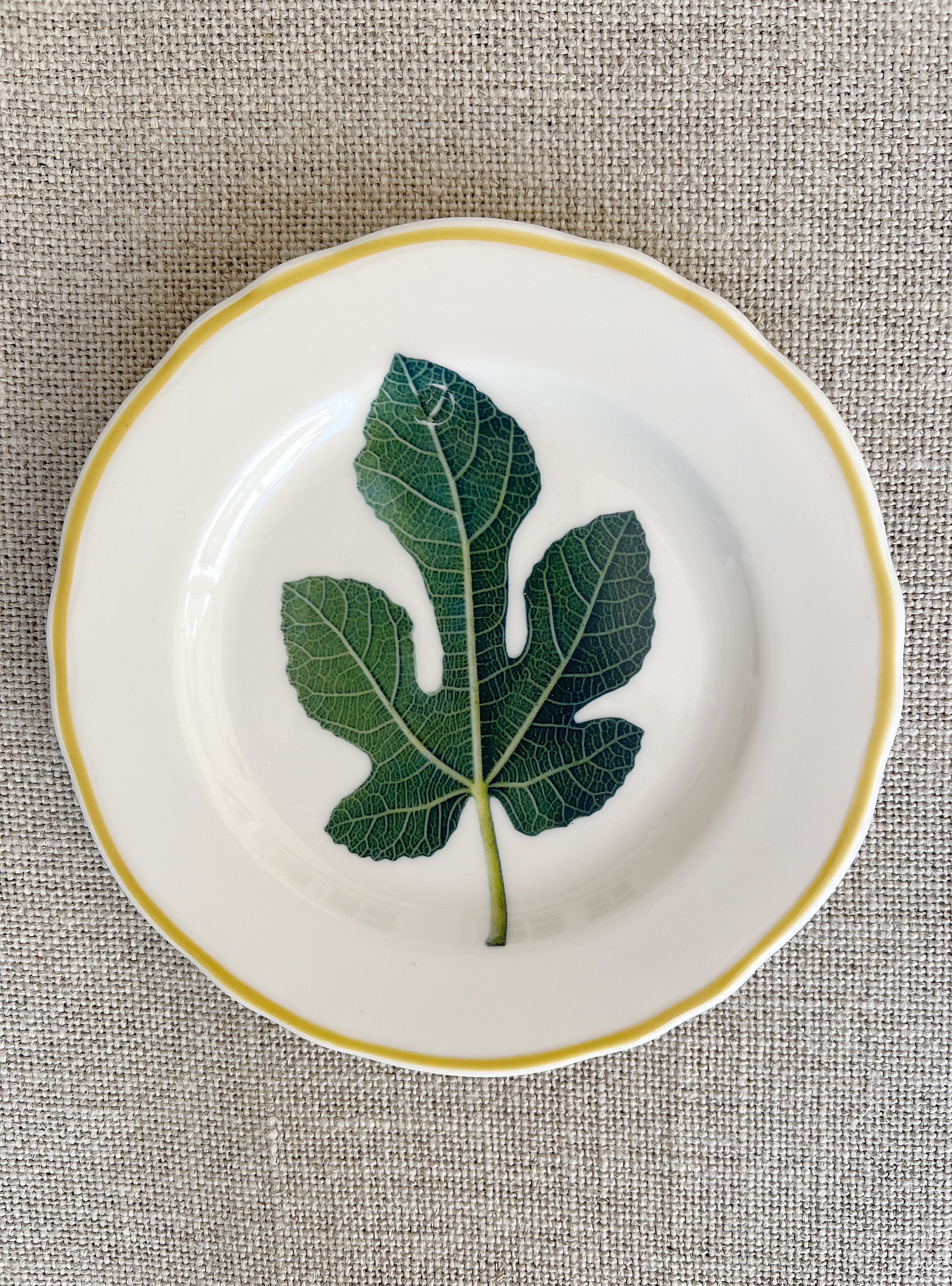 Vintage Fig Leaf  Ceramic Small Plate