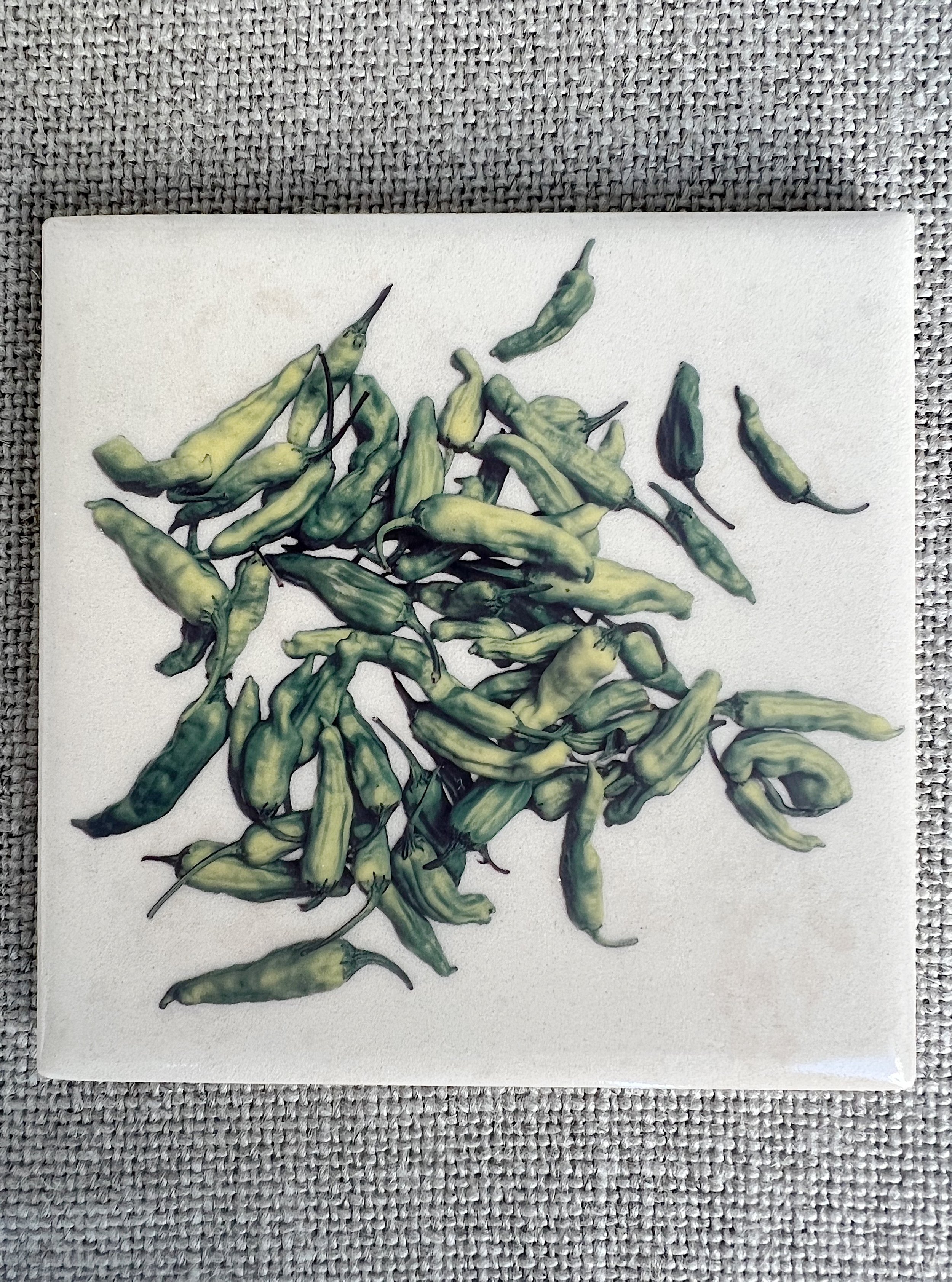 Shishito Peppers Ceramic Coaster