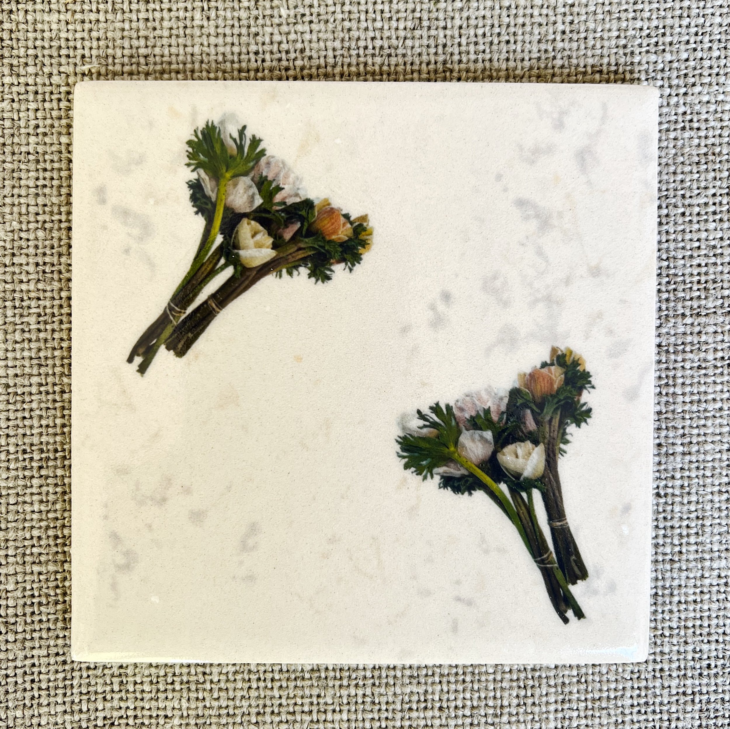 Flower Bunch Ceramic Coaster