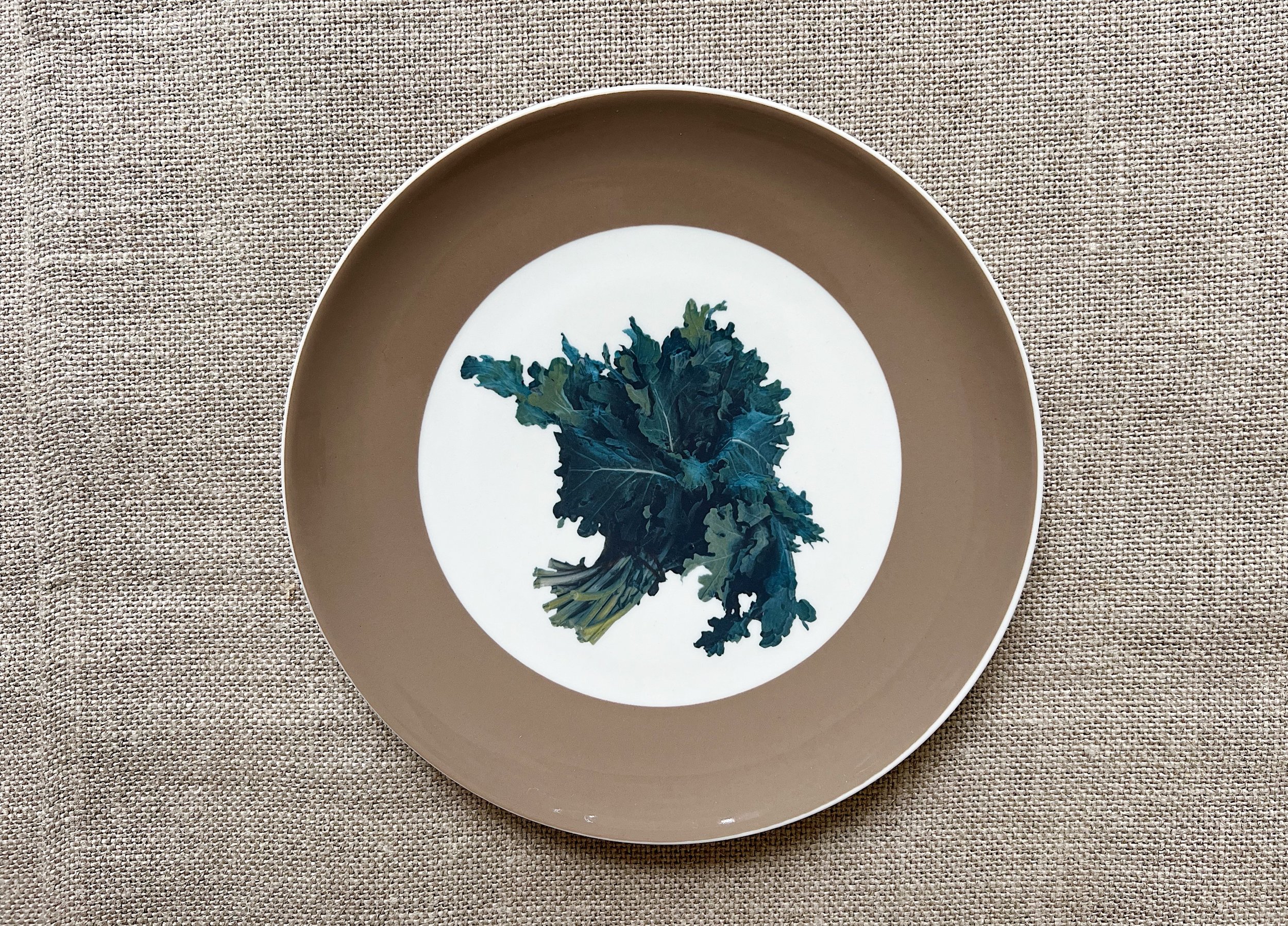 Vintage Kale Leaf Ceramic Small Plate